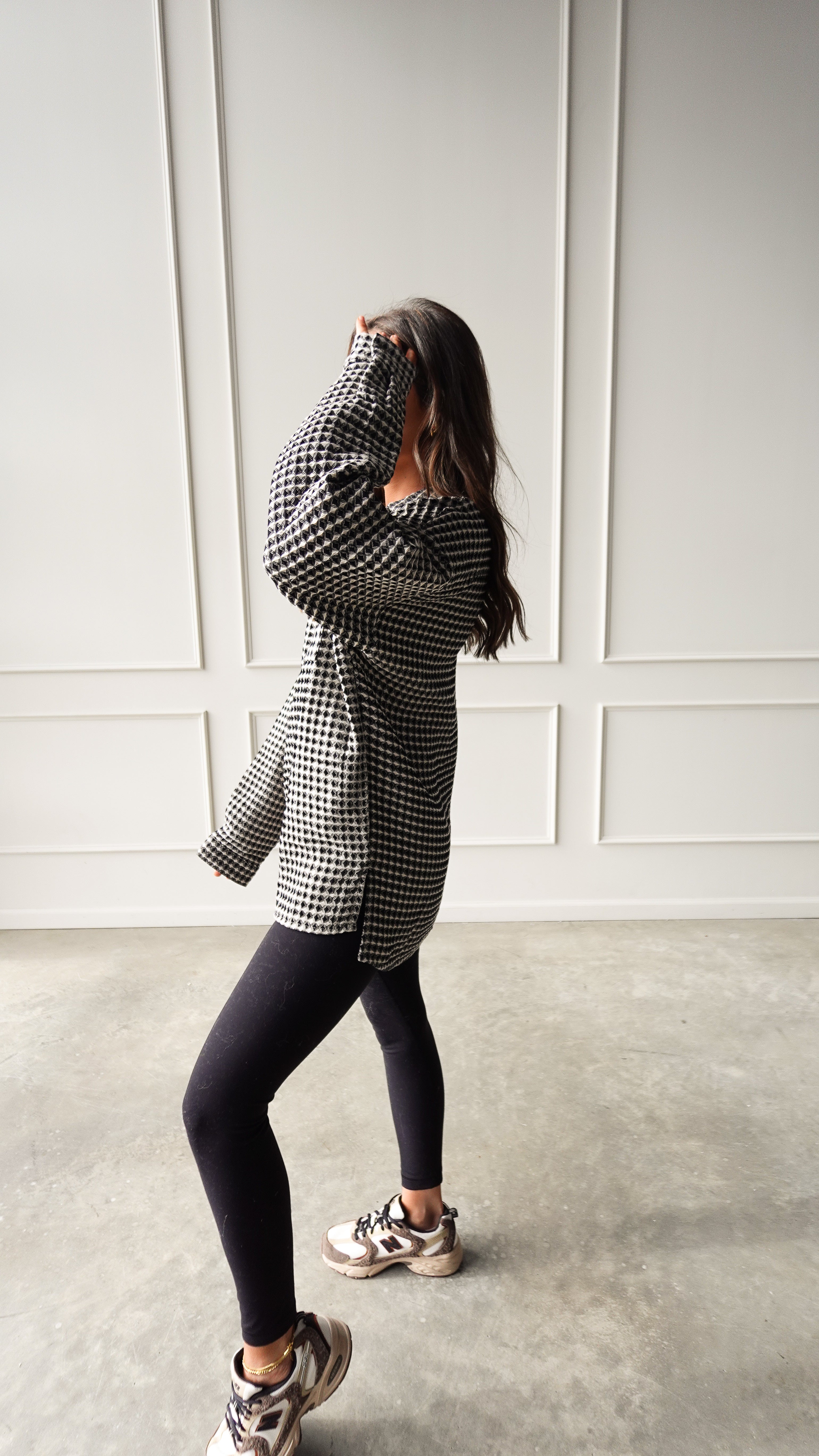 Patterned Waffle Textured Oversized Shacket | Elegant Women's Fashion by coolavocek