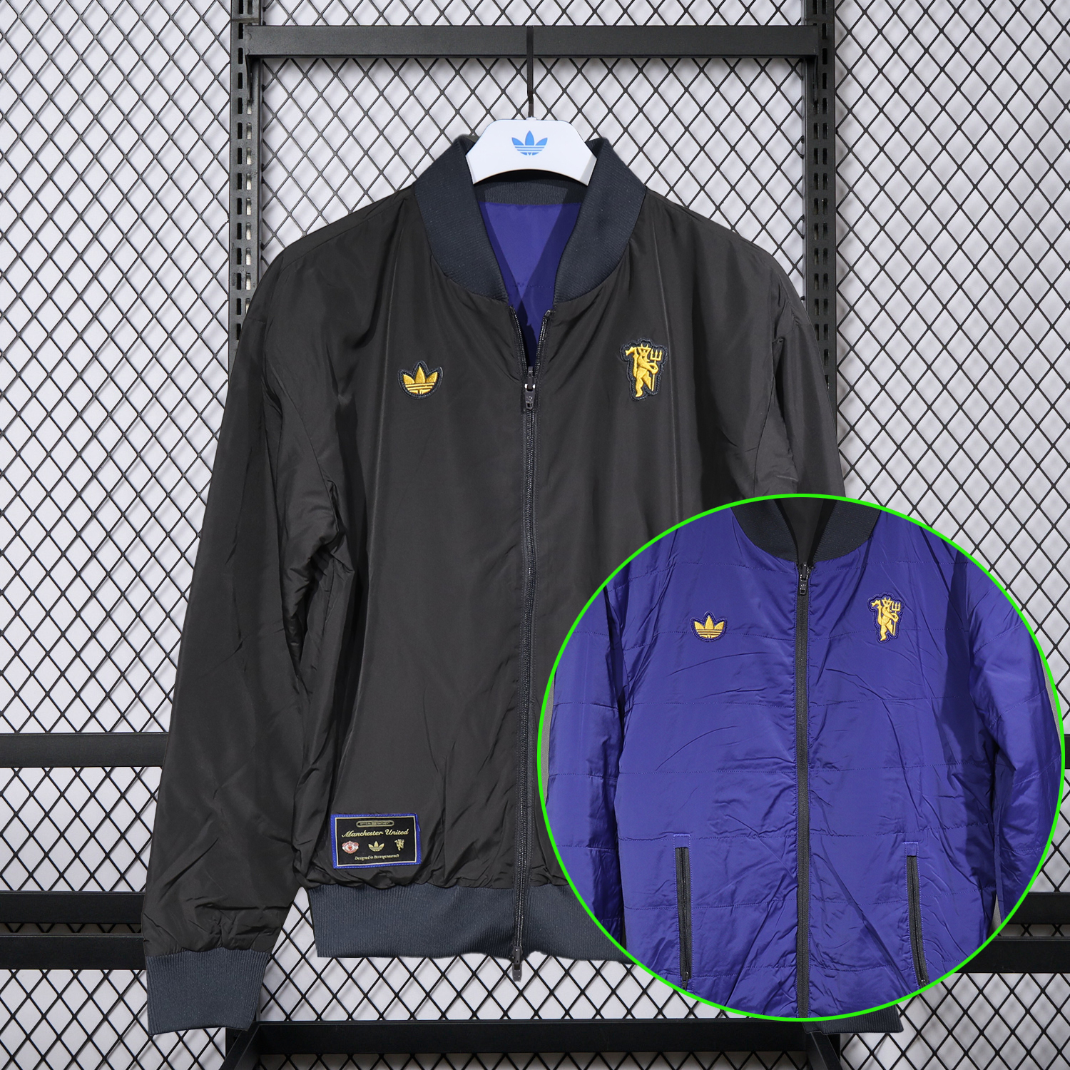 AlphaJersey-Manchester United 25-26 Double Sided Reversible Windbreaker - Black & Purple