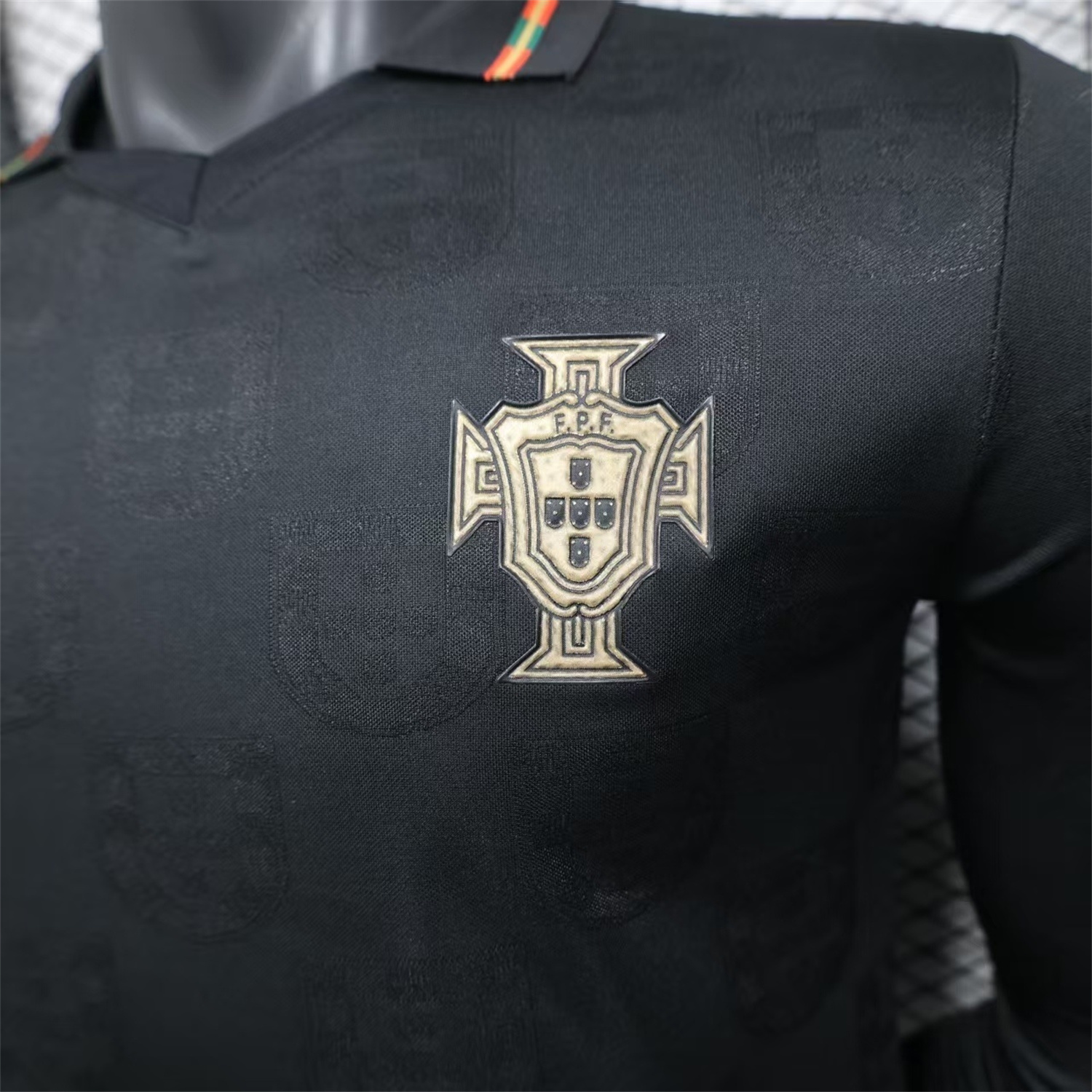 AlphaJersey-Portugal 2026 Away Black Long Sleeves Jersey - Player Version