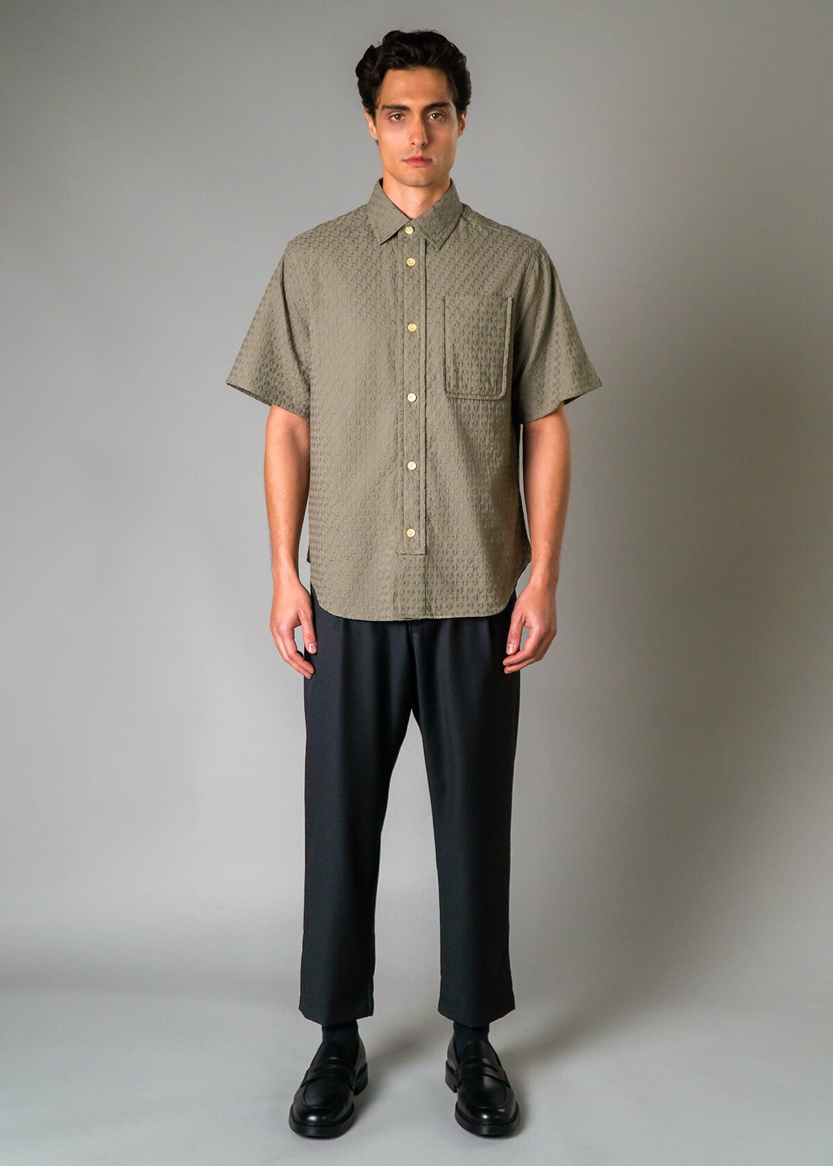 Italy Embroidery Star Olive | Modern Menswear by yycbvcnbmmnbm