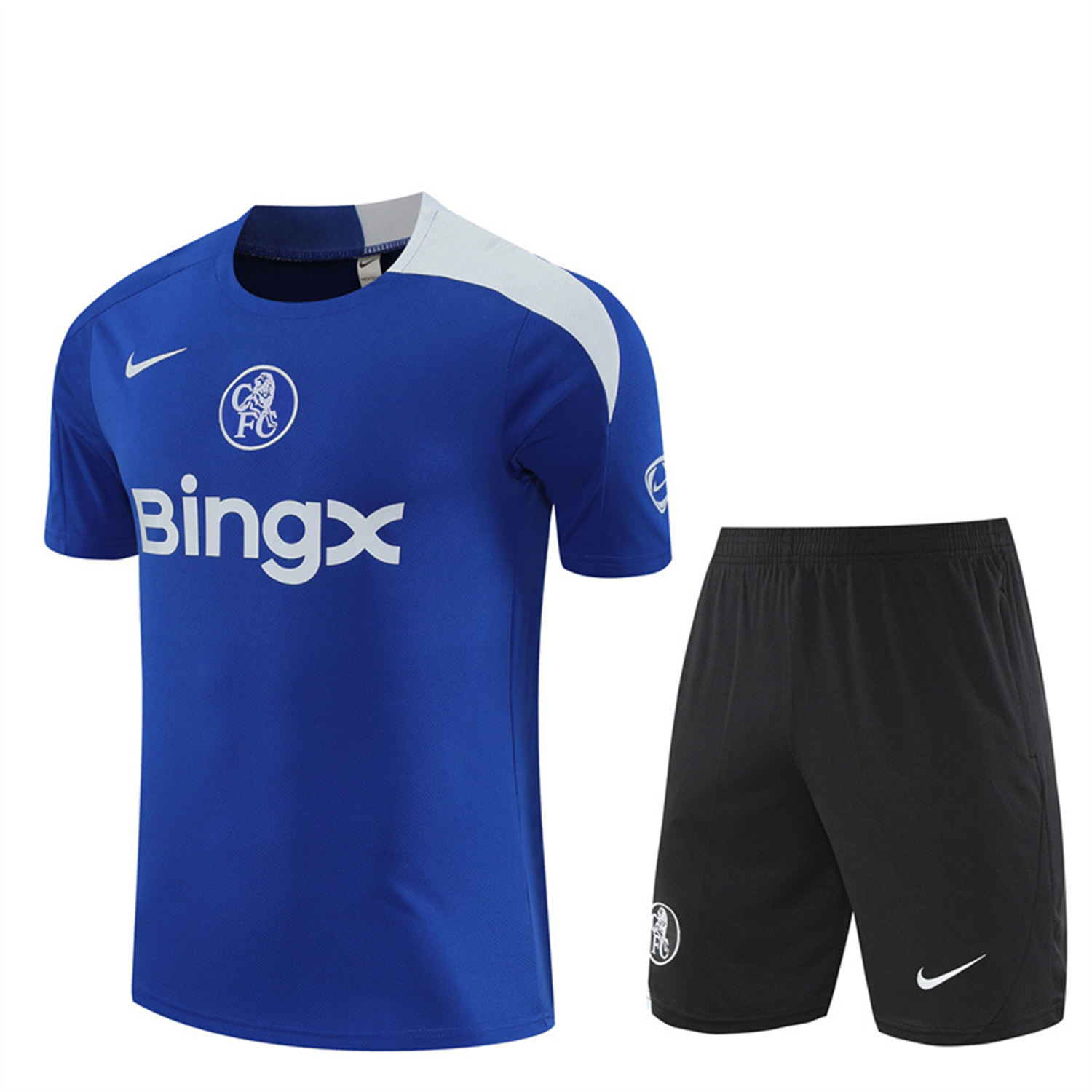 AlphaJersey-C.H.E.L.S.E.A 25-26 Short-Sleeve Training Set - Blue Top & Black Shorts