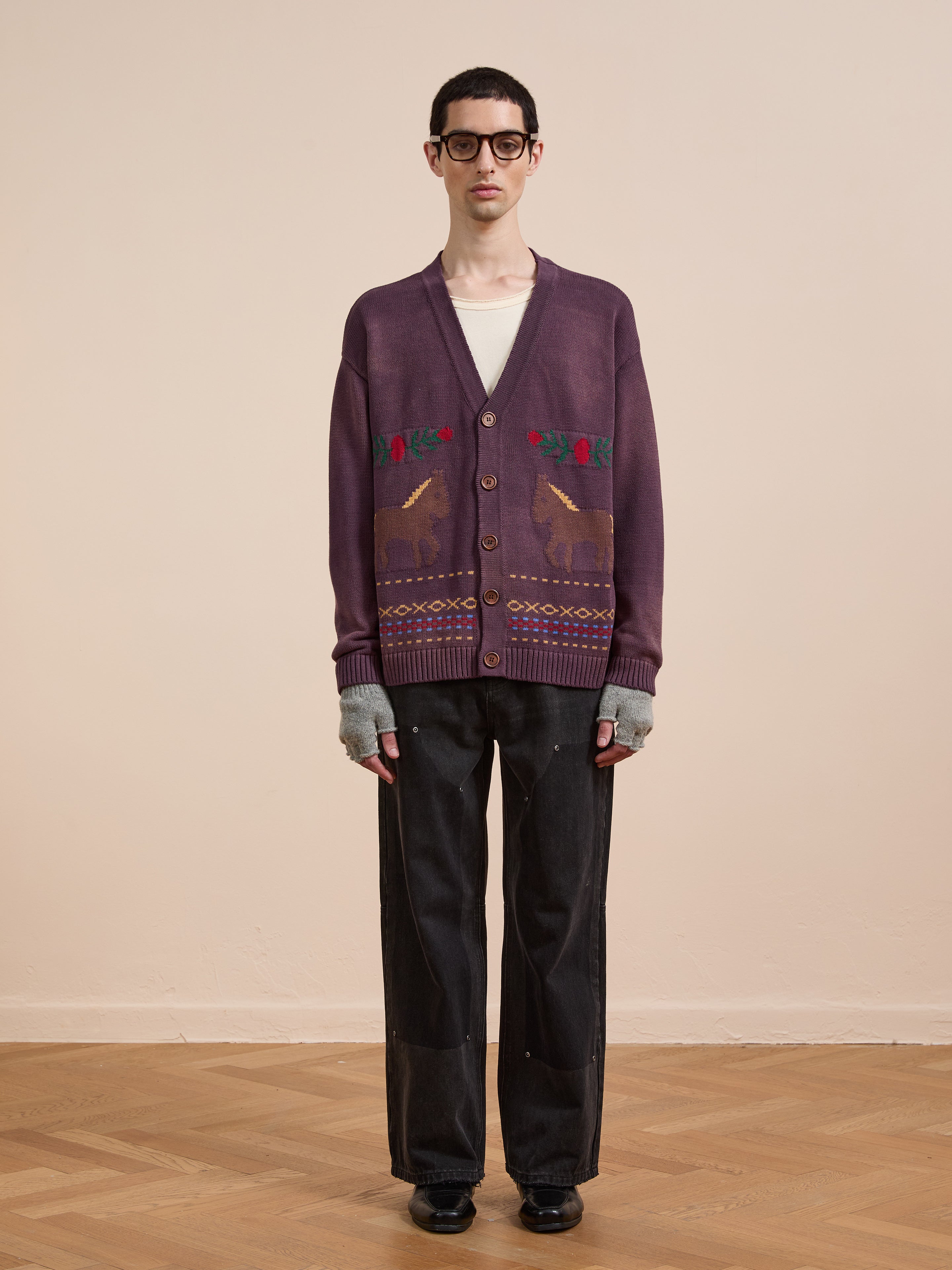 Horse Jacquard Cardigan | Modern Menswear by yycbvcnbmmnbm