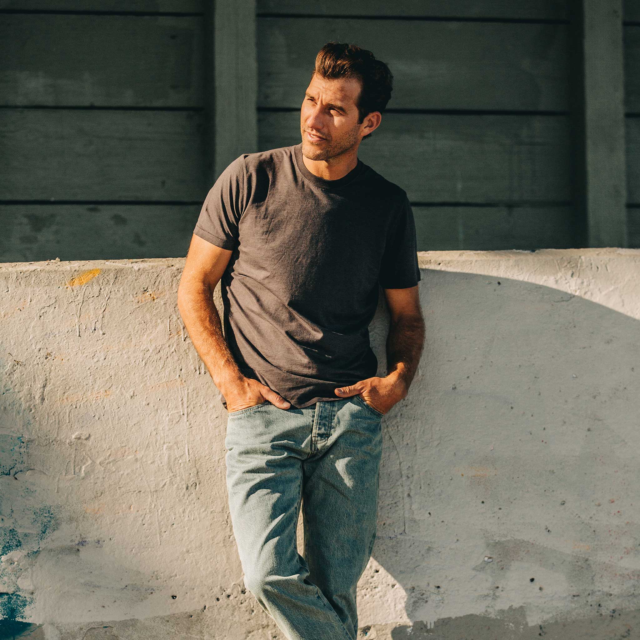 The Cotton Hemp Tee in Charcoal | Modern Menswear by yycbvcnbmmnbm