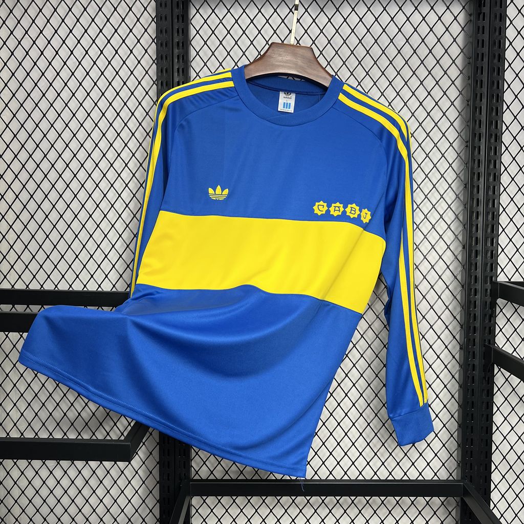 AlphaJersey-Retro Boca Juniors 1981-82 Home Long Sleeve Jersey