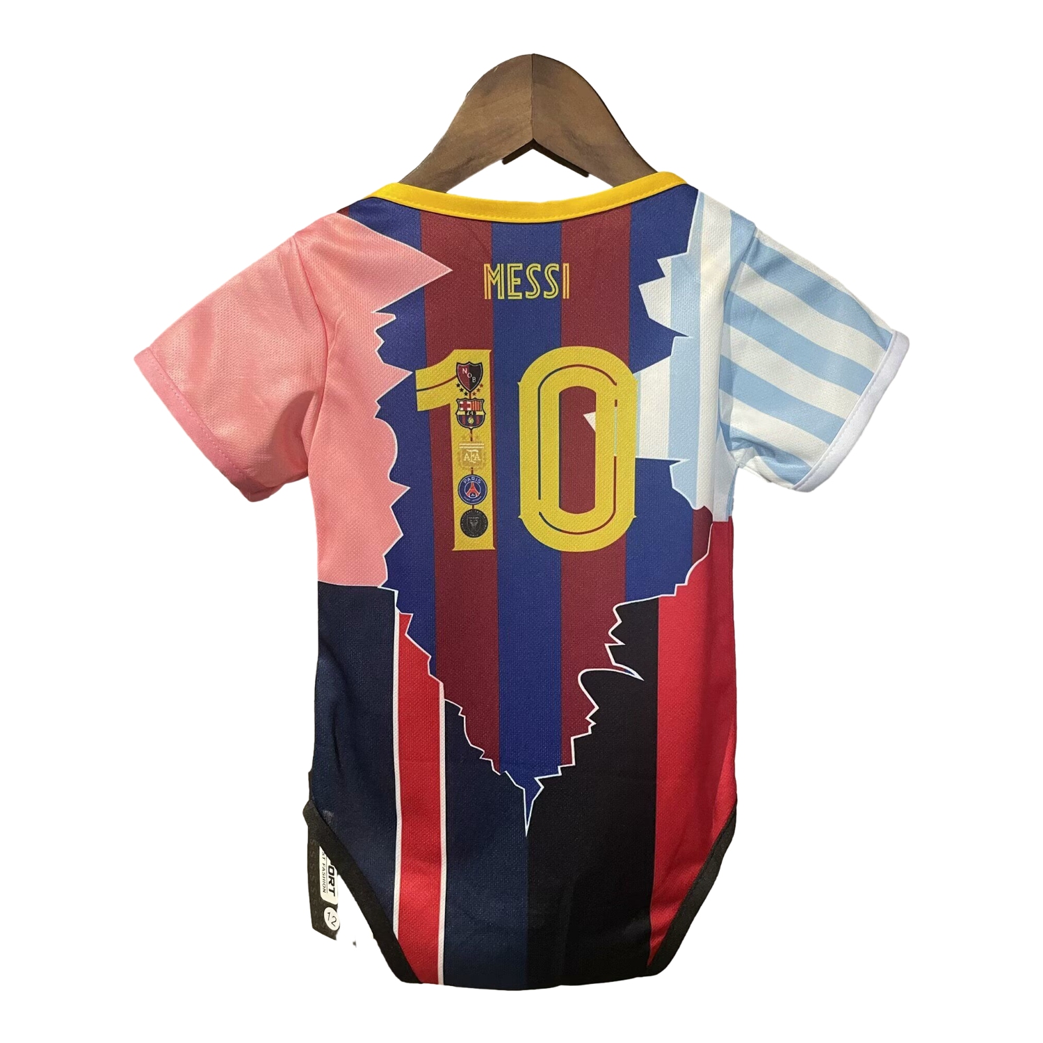 AlphaJersey-Messi Career Commemorative Baby Crawling Suit - Argentina Barcelona INT M.A.M Paris Saint-Germain PSG