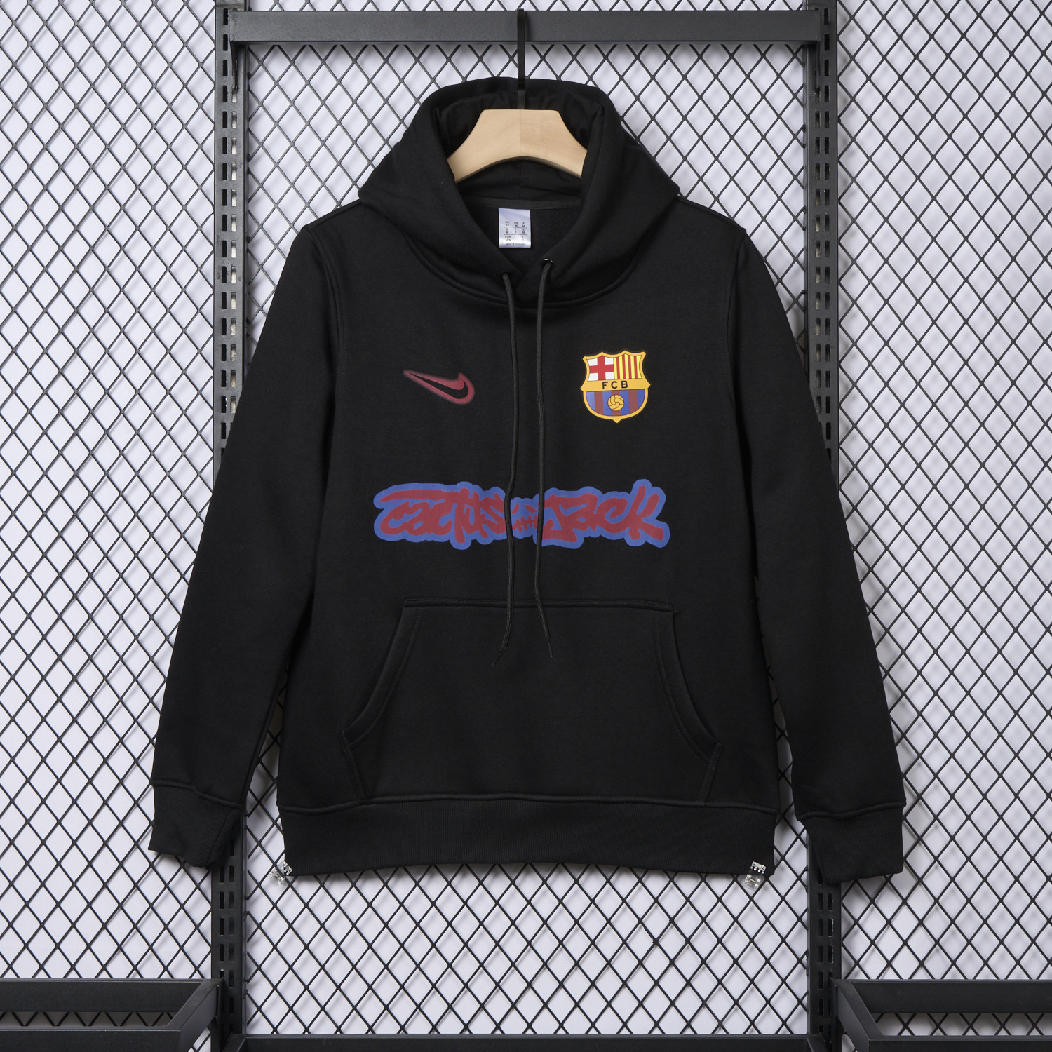 AlphaJersey-Barcelona x Travis Scott Black Unisex Pullover Hoodie