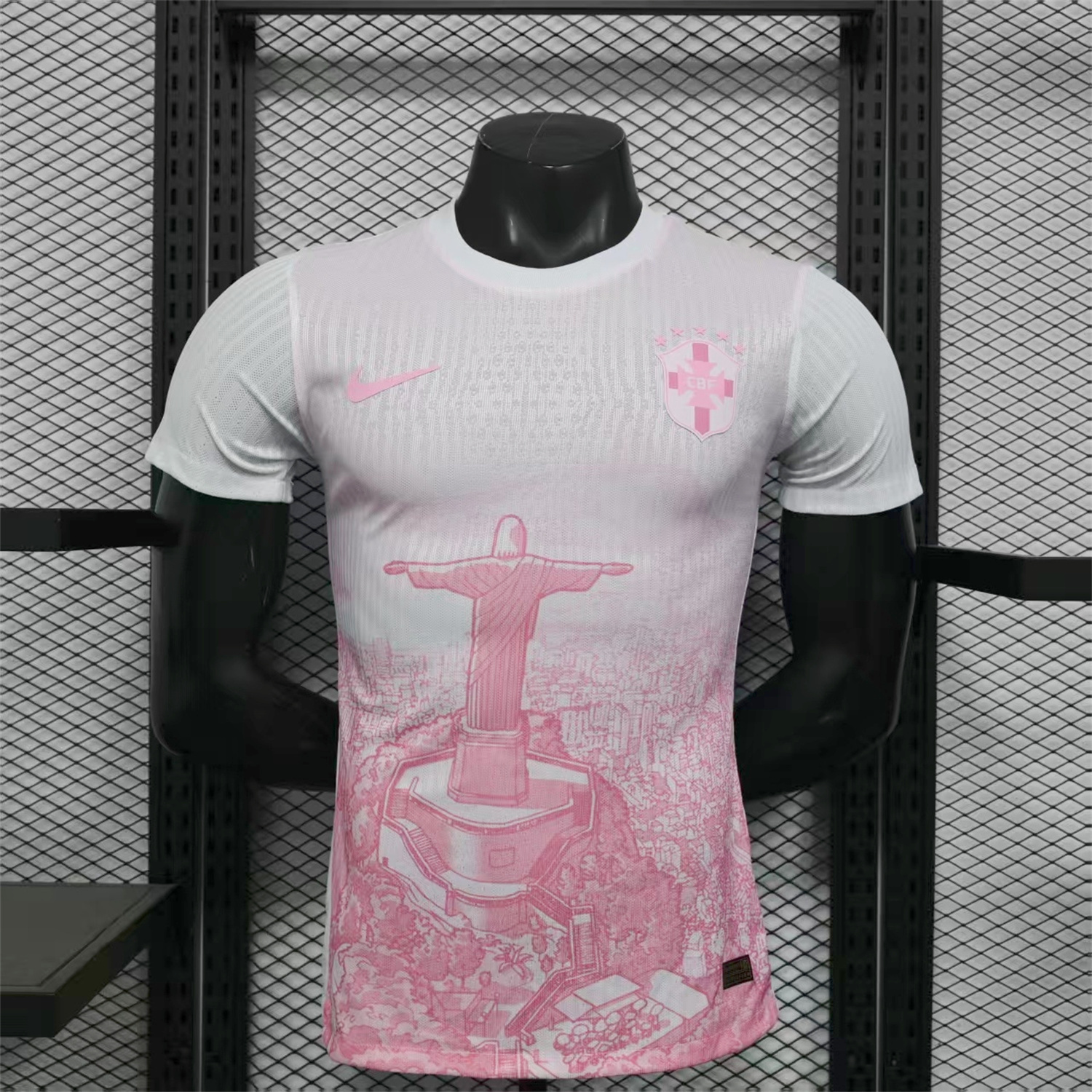 AlphaJersey-Brazil 25-26 Pink White Jesus Statue Special Jersey - Player Version