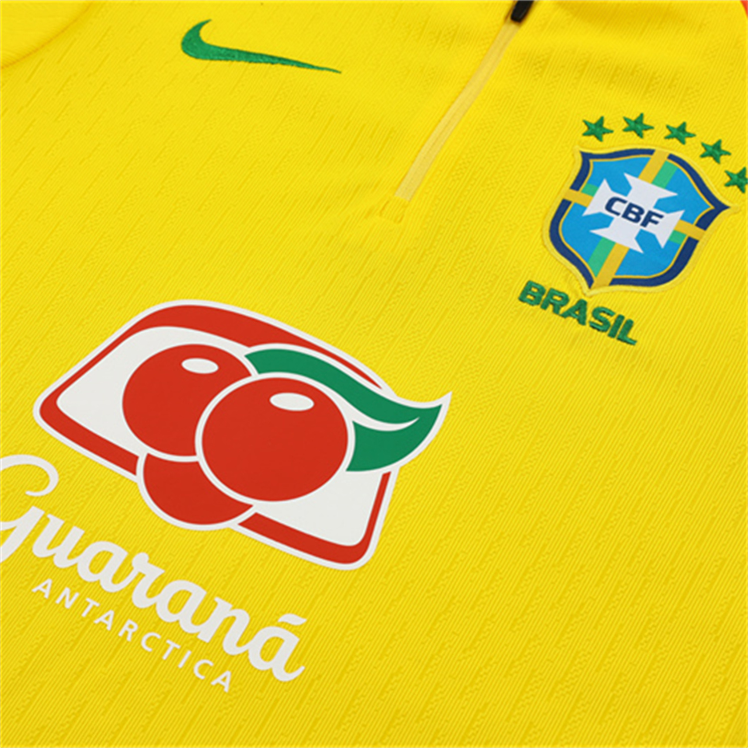 AlphaJersey-Brazil 25-26 Long Sleeve Training Set - Player Version - Yellow Top and Black Pants