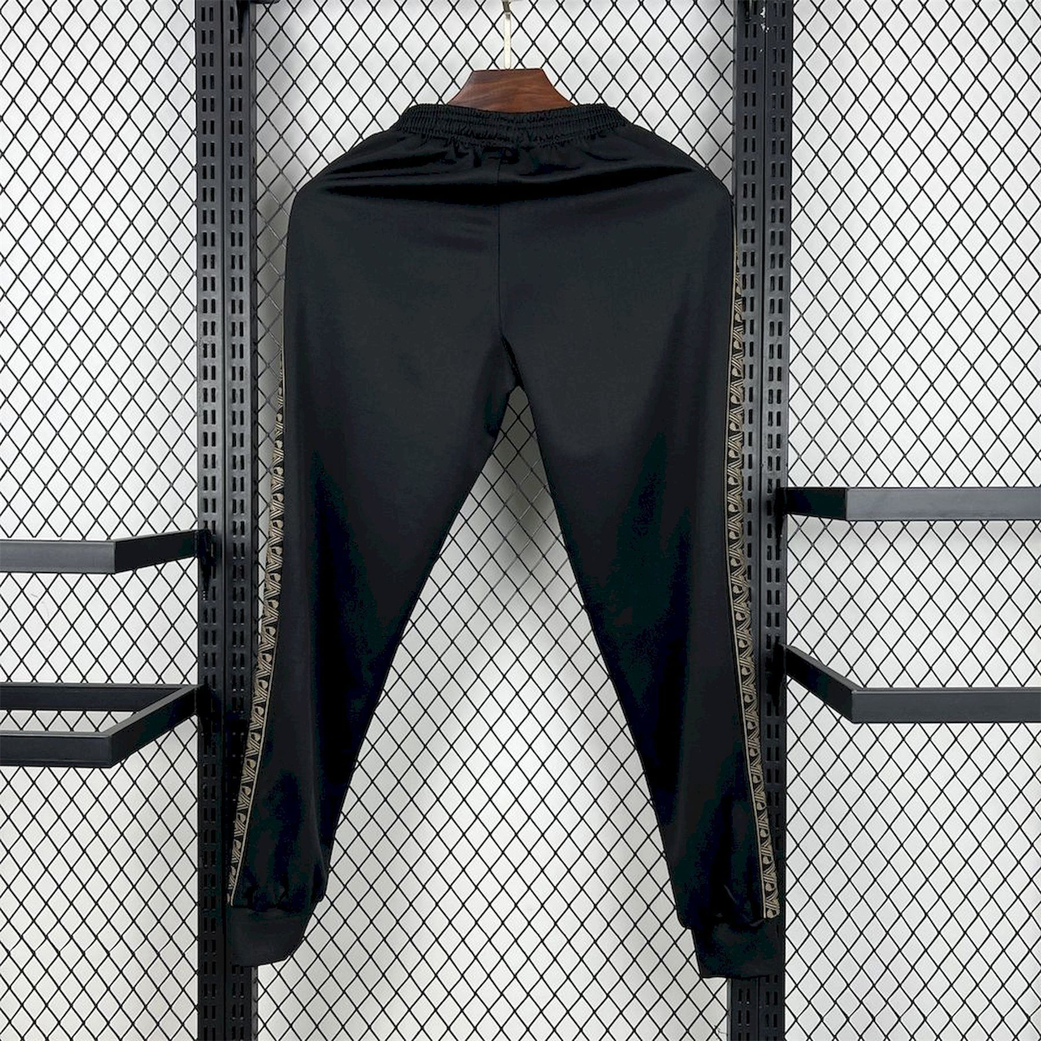 AlphaJersey-Portugal 25-26 Eusebio Special Windbreaker Training Set - Black White Top and Pants