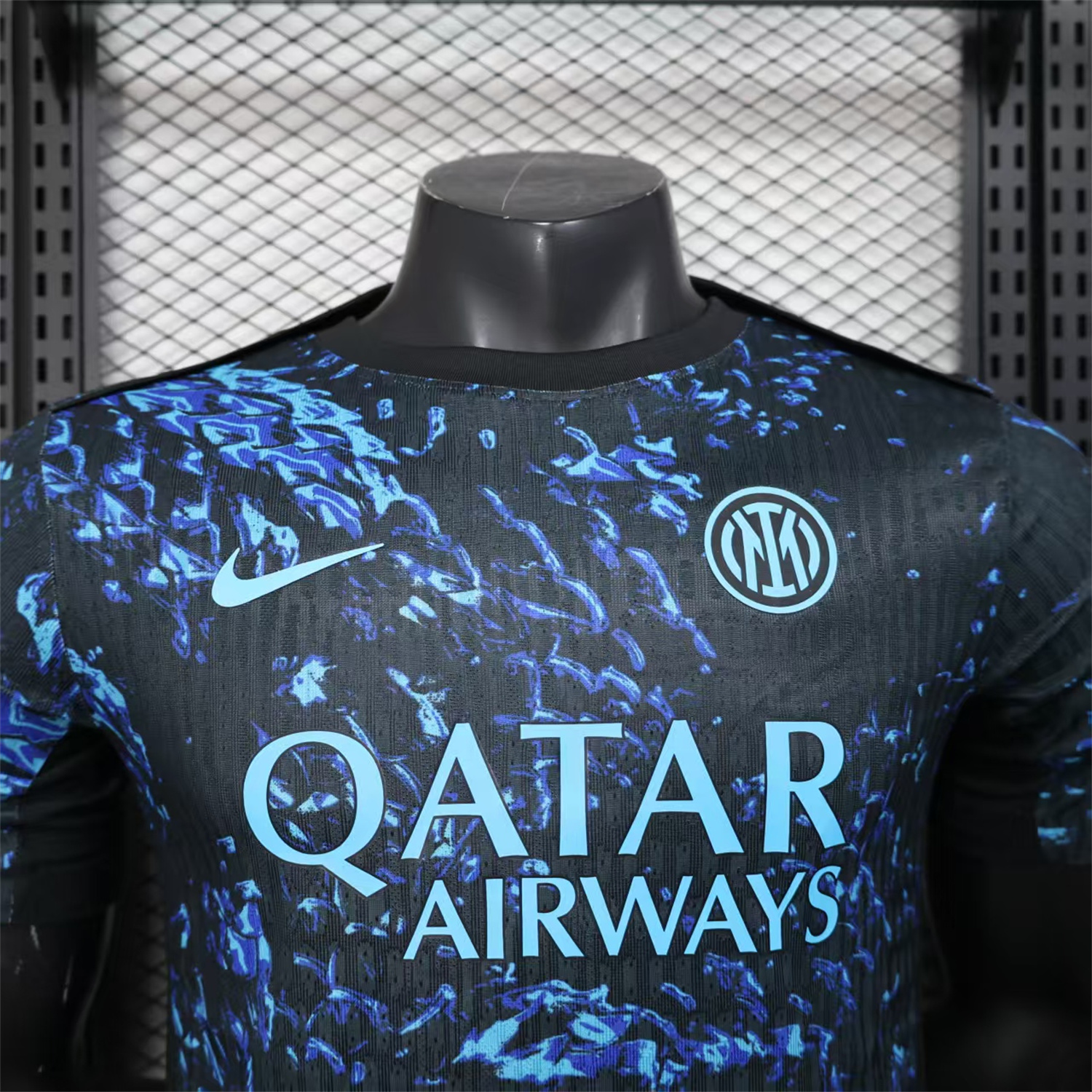 AlphaJersey-Inter Milan 25-26 Pre-Match Training Jersey Black Blue - Player Version