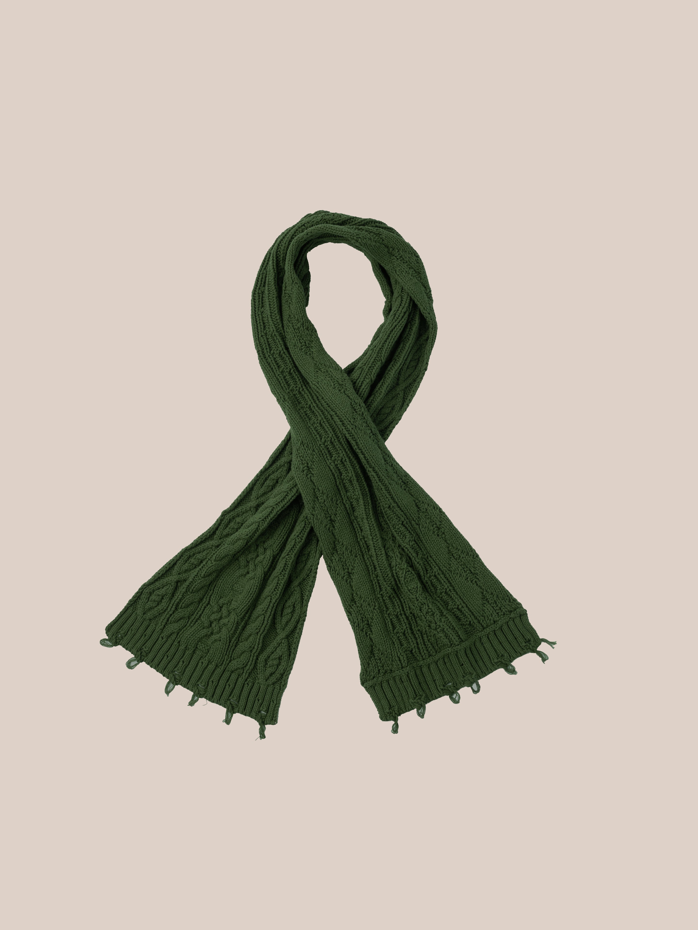 Forest Distressed Cable Knit Scarf | Modern Menswear by yycbvcnbmmnbm