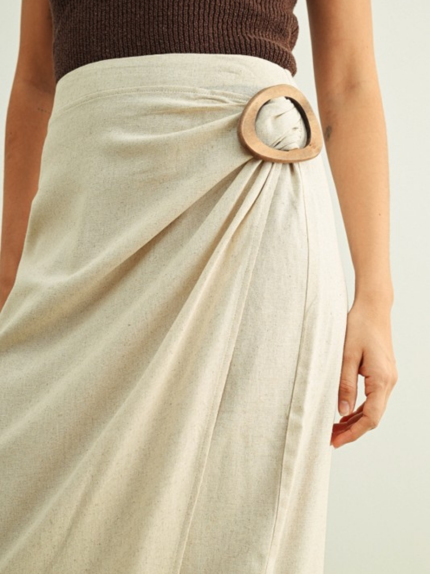 Linen Wrap Maxi Skirt | Elegant Women's Fashion by coolavocek