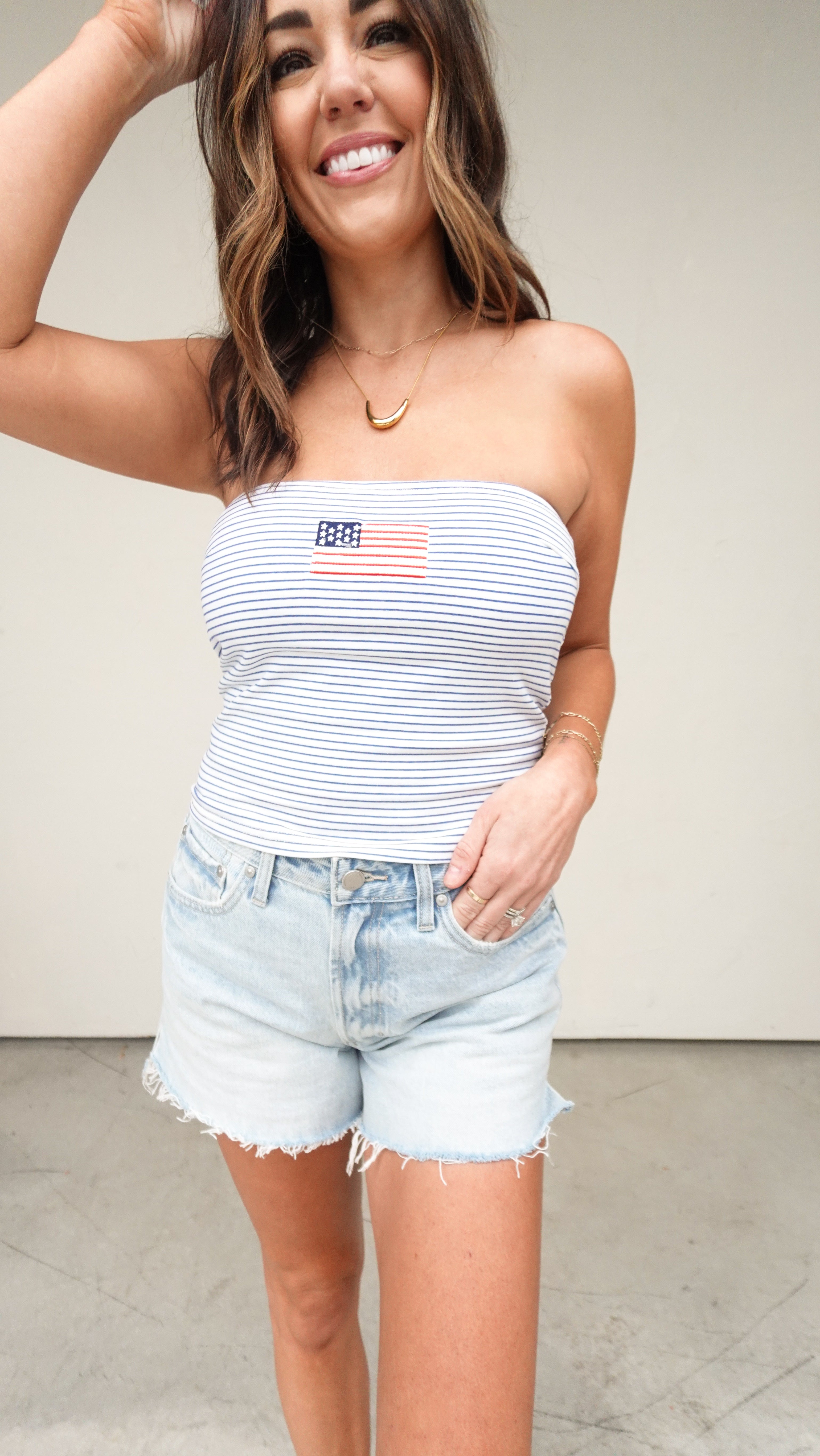 Stars and Stripes Tube Top | Elegant Women's Fashion by coolavocek