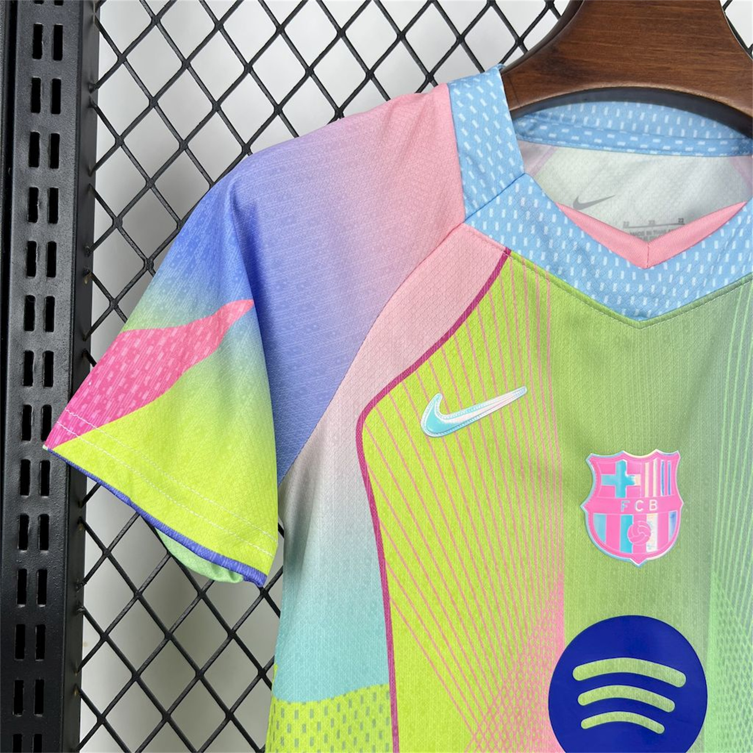 AlphaJersey-Barcelona 25-26 T90 White Lines Yellow Blue Gradient Special Kids Kit