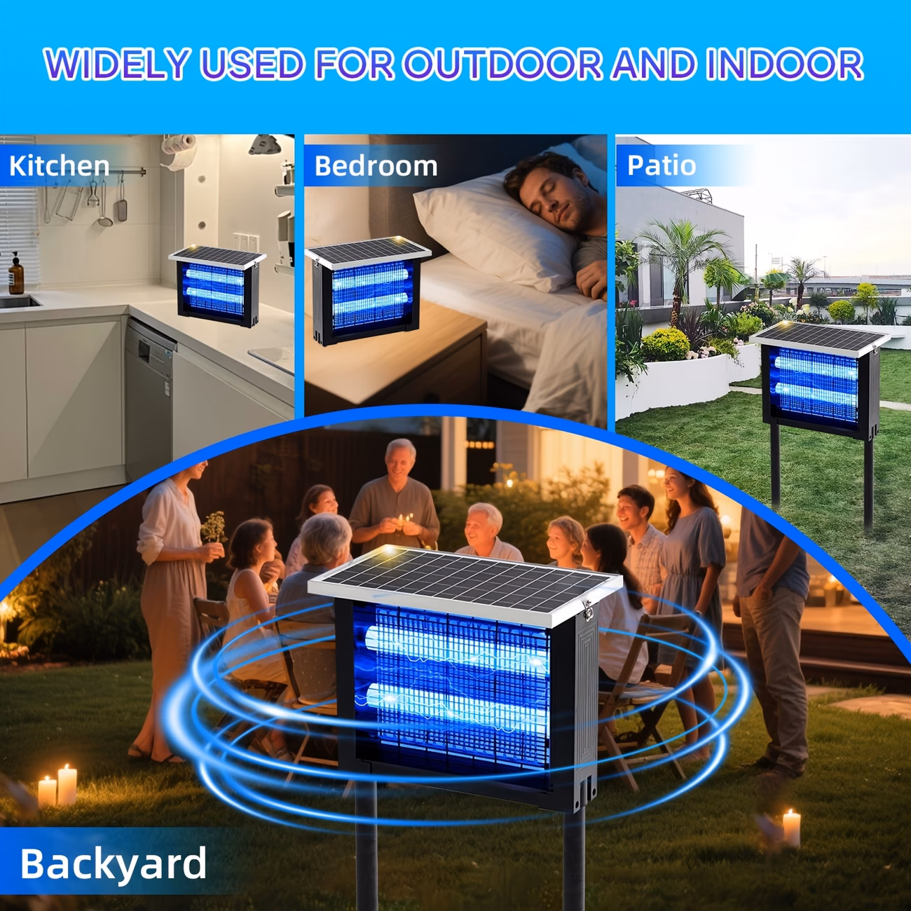 powerful large solar bug zapper outdoor for 2000sq ft poartable rechargeable mosquito zapper with high powered cordless solar fly zapper for patio garden backyard rv camping pond pest control Product details 6