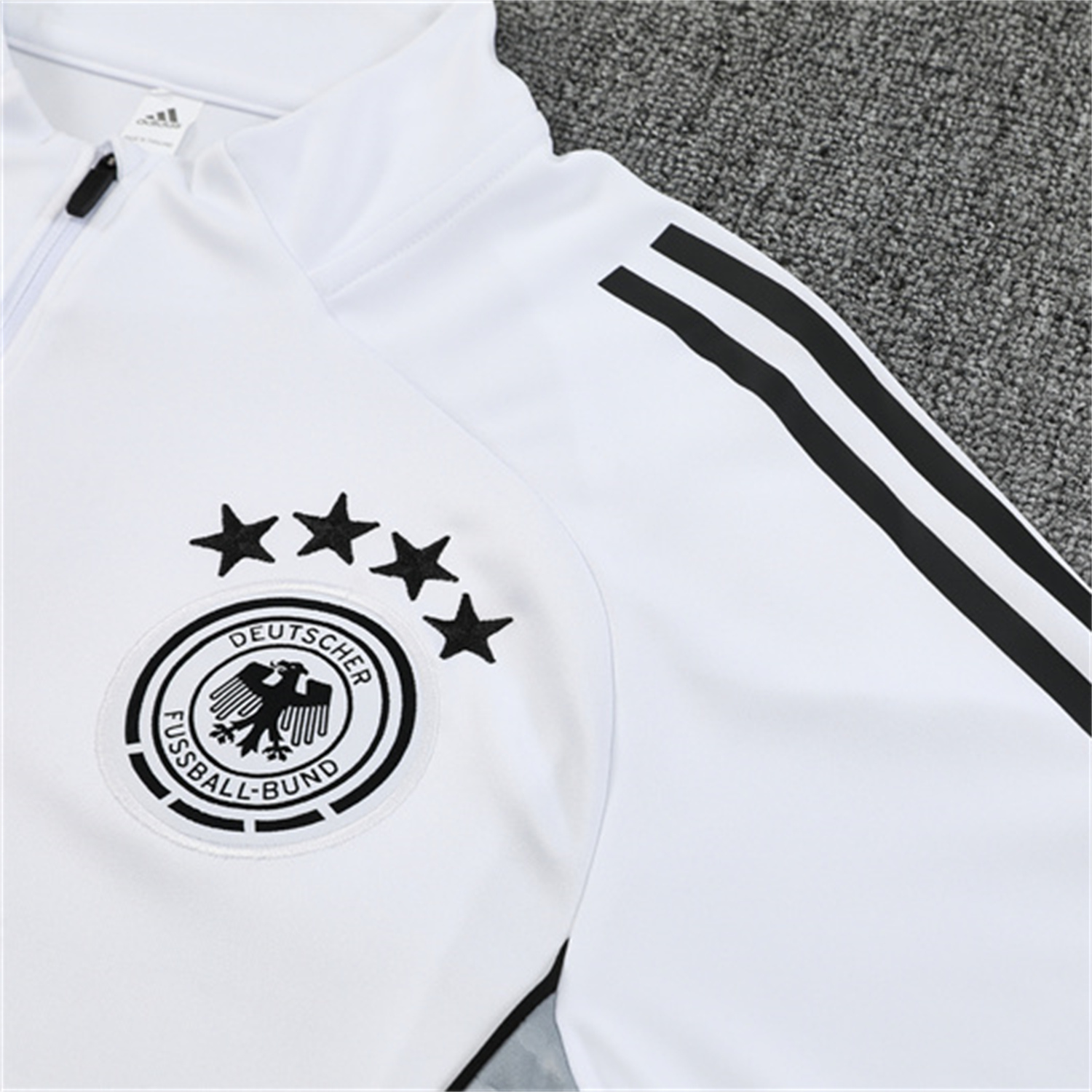 AlphaJersey-Germany 25-26 Long Sleeve Training Set - White Top and Black Pants