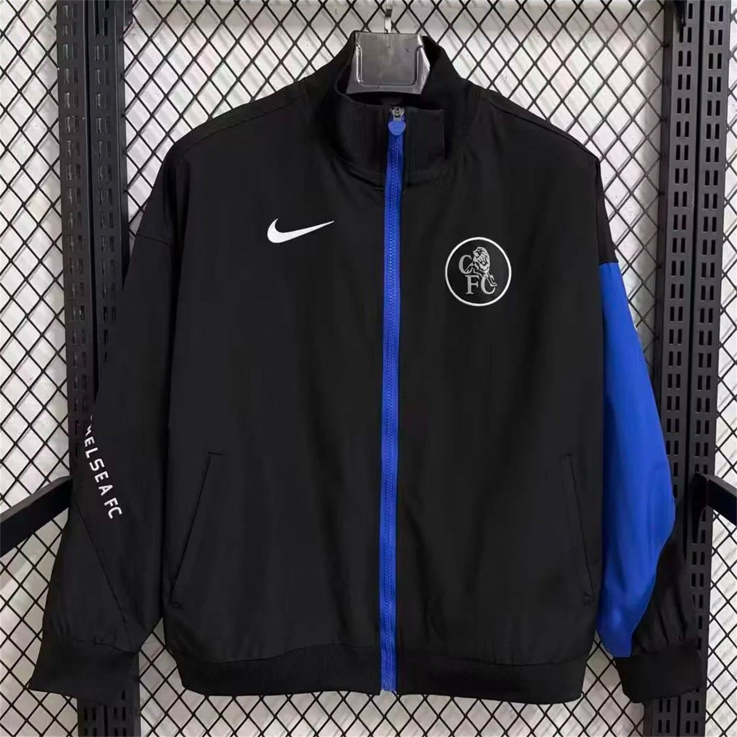 AlphaJersey-C.H.E.L.S.E.A 25-26 Windbreaker Jacket - Black And Blue