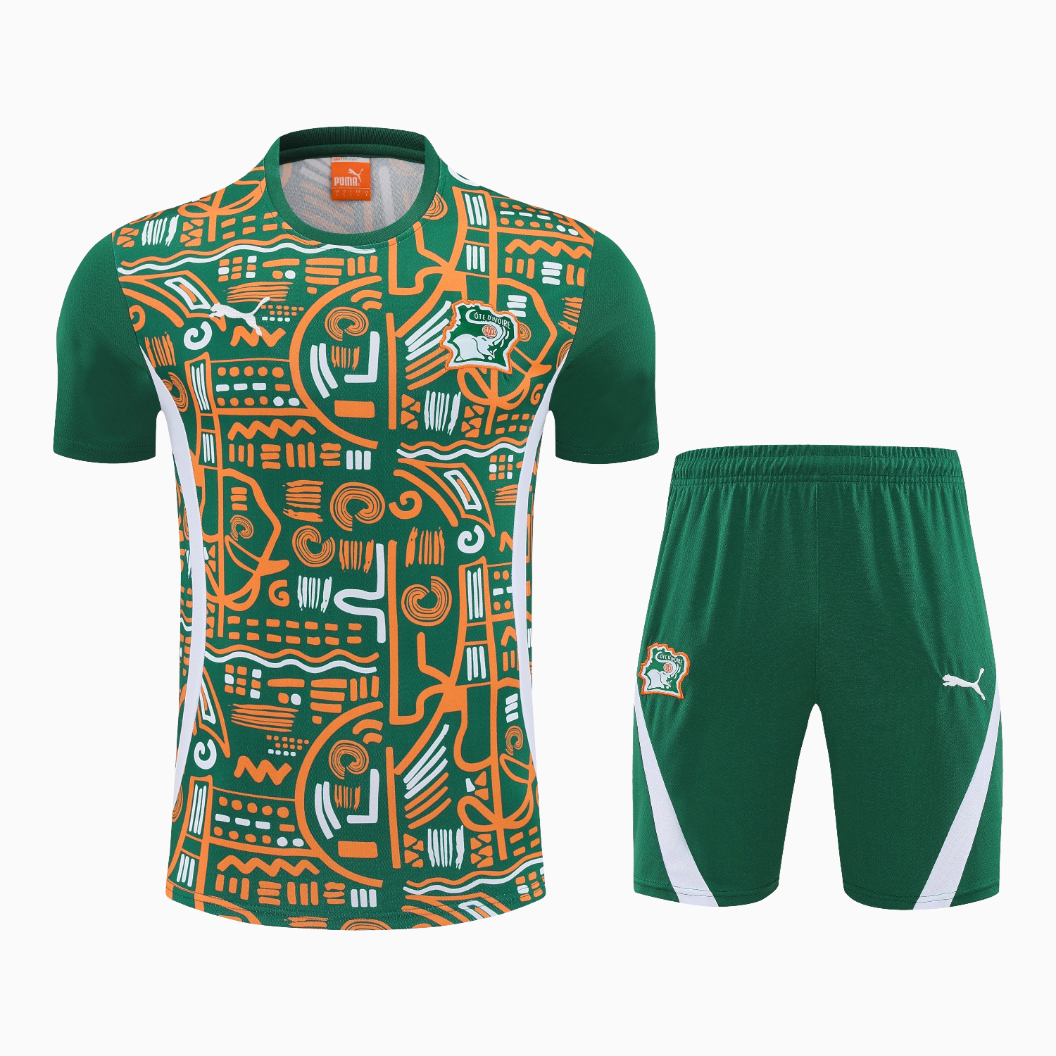 AlphaJersey-Ivory Coast 2026 Short-Sleeve Training Set - Green Top and Shorts