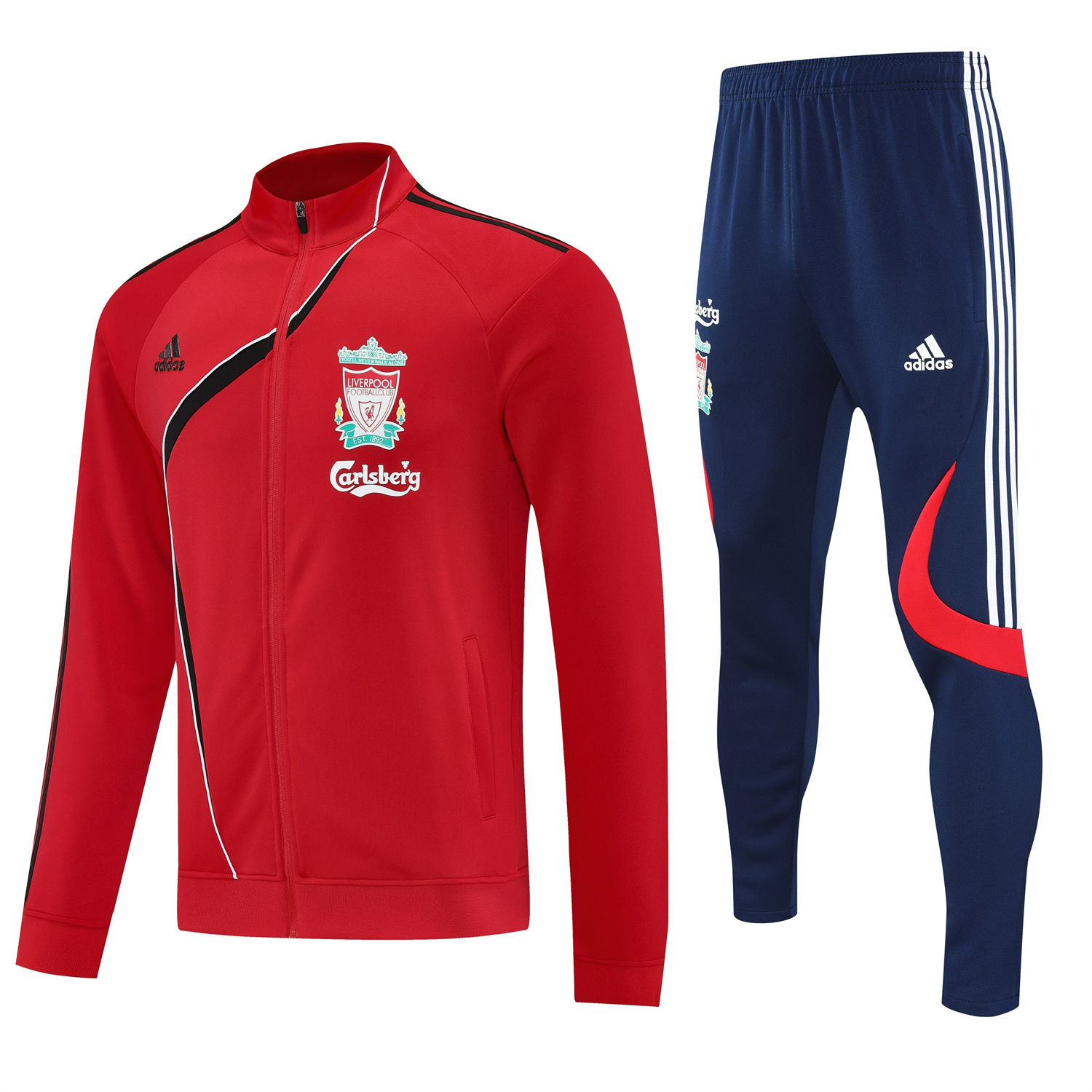 AlphaJersey-Liver.pool 25-26 Jacket Training Tracksuit - Red Jackets & Deep Blue Pants
