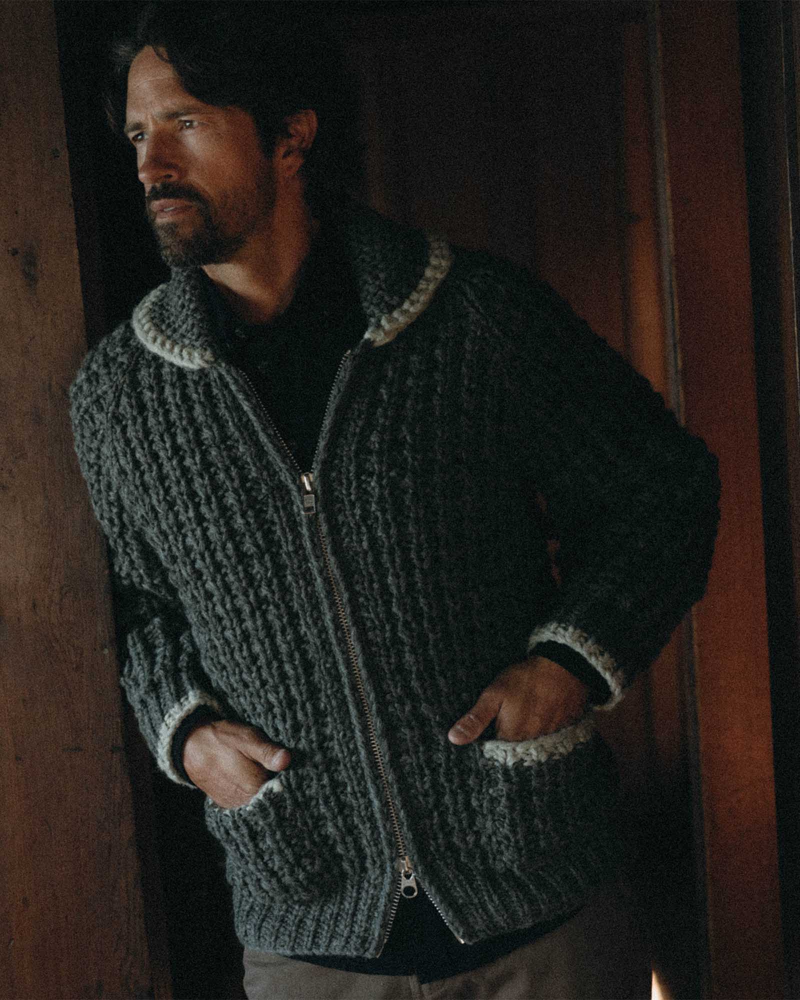 The Seawall Hand-Knit Sweater in Heather Graphite | Modern Menswear by yycbvcnbmmnbm