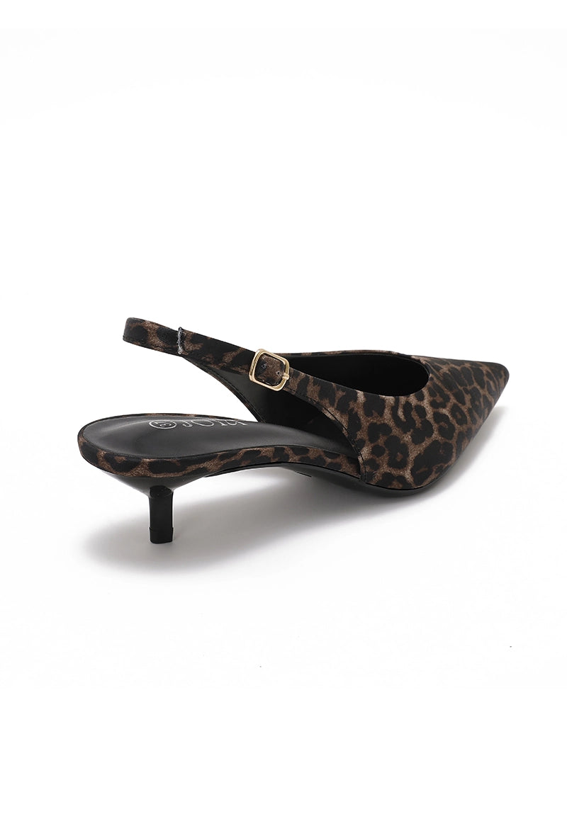Leopard Slingback Kitten Heel | Elegant Women's Fashion by coolavocek