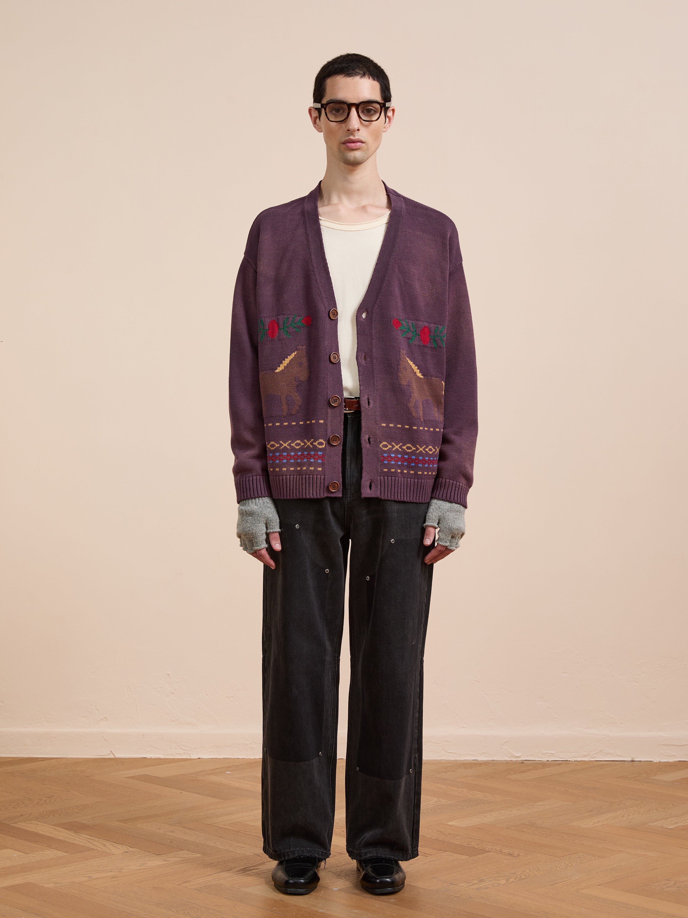 Horse Jacquard Cardigan | Modern Menswear by yycbvcnbmmnbm