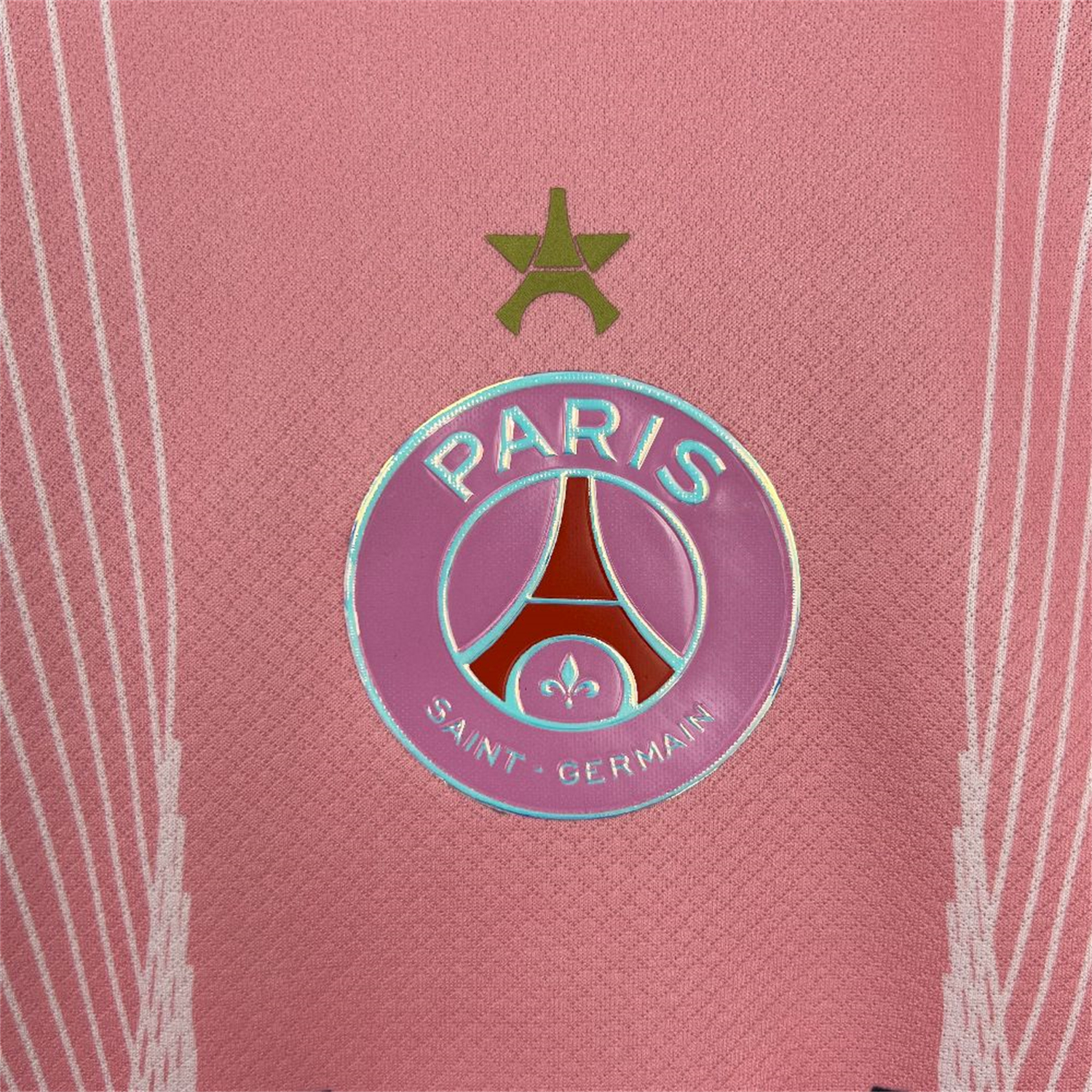 AlphaJersey-Paris Saint-Germain PSG 25-26 T90 White Lines Pink Gradient Special Jersey - Fans Version