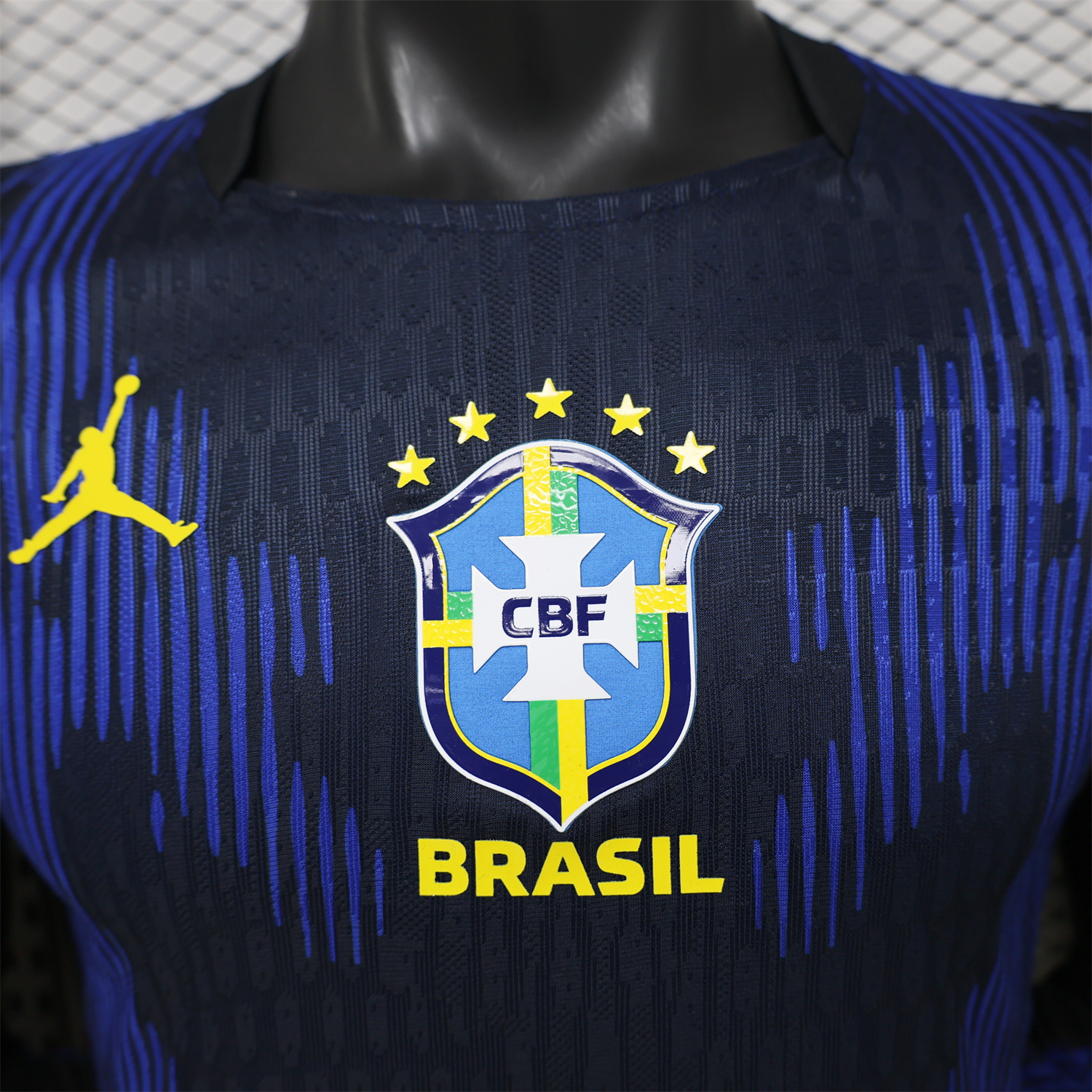 AlphaJersey-Brazil 2026 Away Blue Long Sleeves Jersey - Player Version