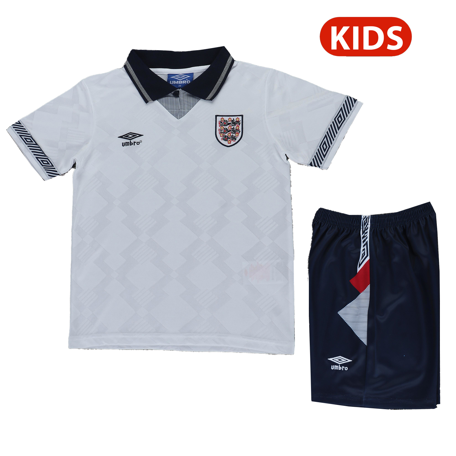 AlphaJersey-Retro England 1990 Home Kids Kit