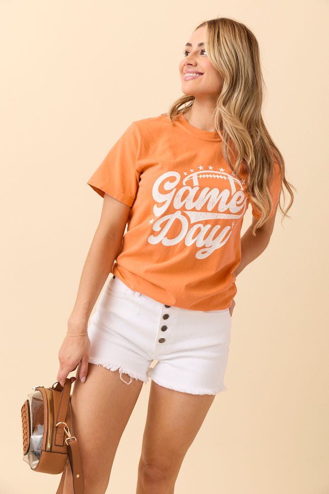 Game Day Script Burnt Orange Graphic Tee | Elegant Women's Fashion by coolavocek