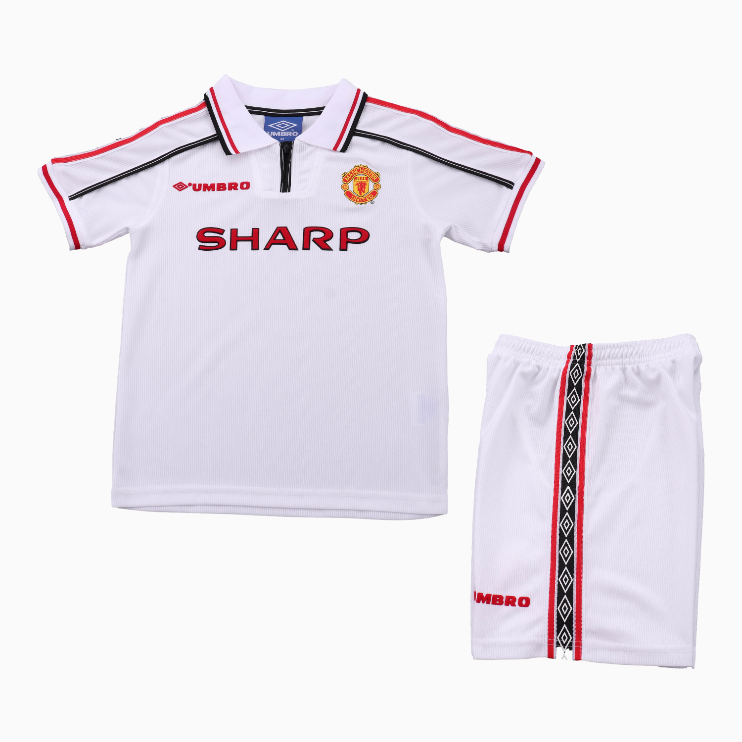 AlphaJersey-Retro Manchester United 1998-99 White Special Kids Kit