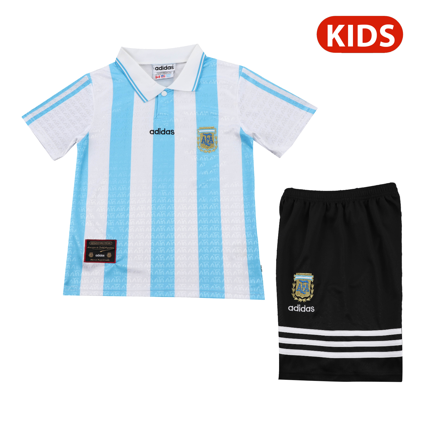 AlphaJersey-Retro Argentina 1994 Home Kids Kit