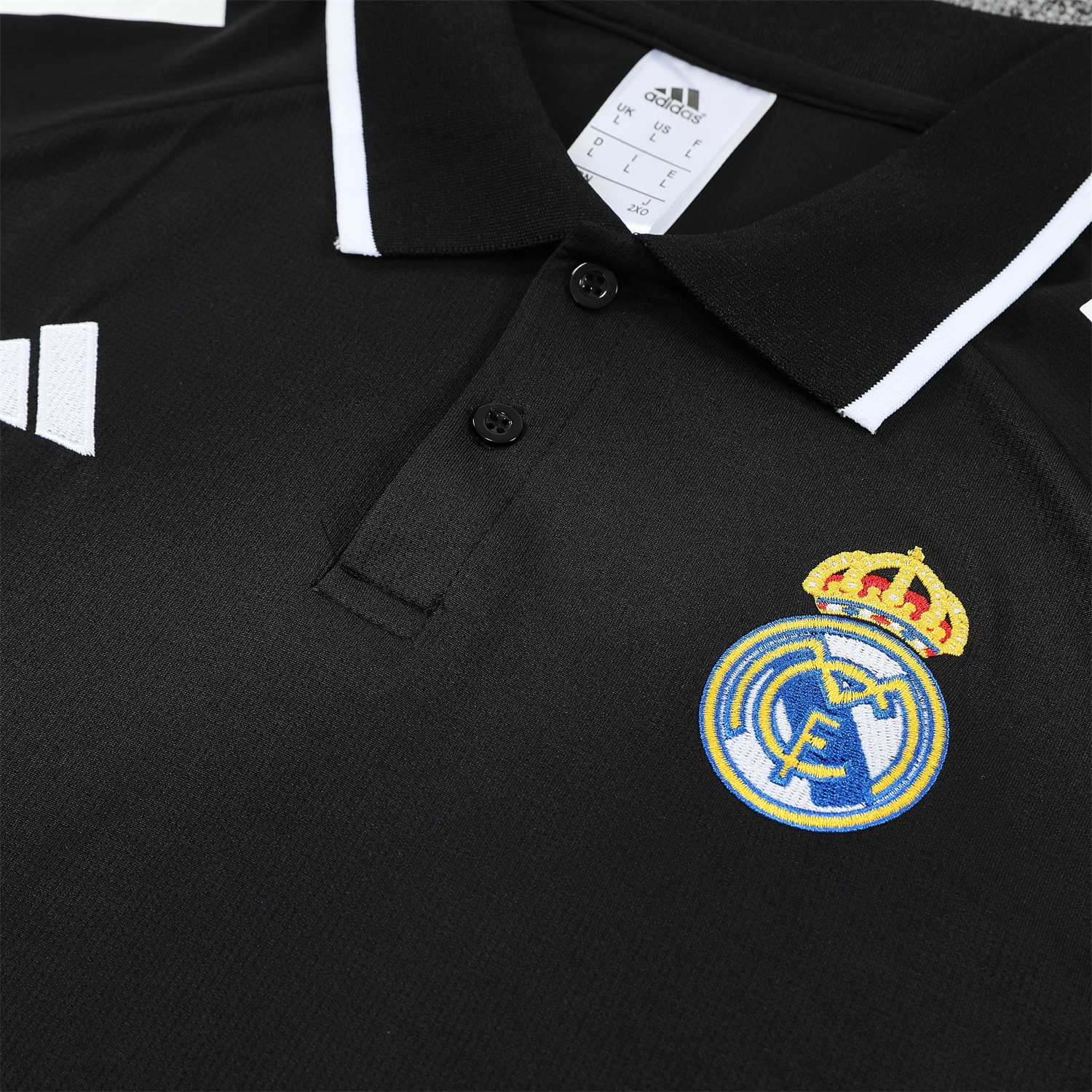 AlphaJersey-Real Madrid 25-26 POLO Short-Sleeve Training Set - Black Top and Black Pants