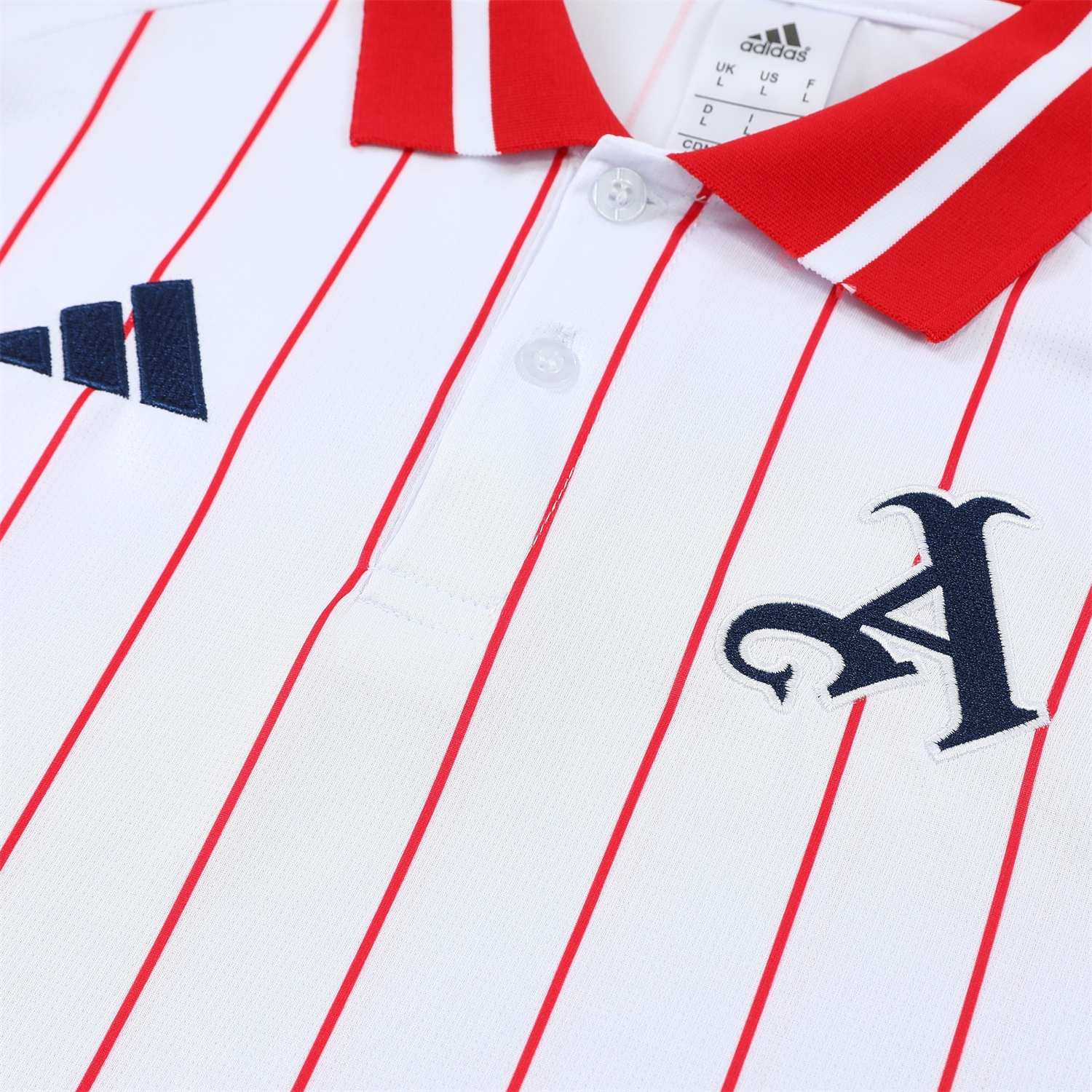 AlphaJersey-Arsenal 25-26 POLO Short-Sleeve Training Set - White Top and Deep Blue Pants