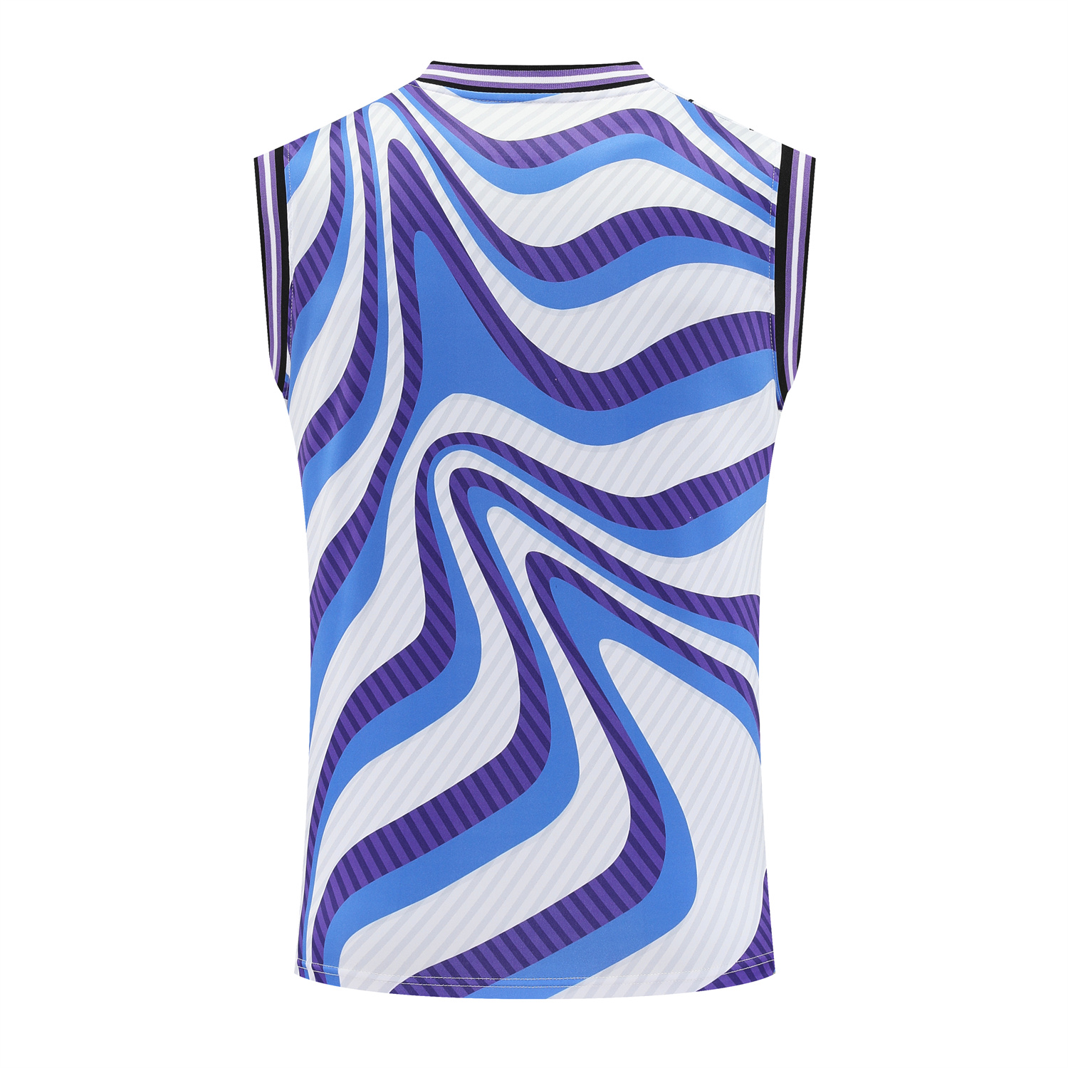 AlphaJersey-Real Madrid 25-26 Vest Training Set - Blue Purple Curve Pattern Vest & Black Shorts
