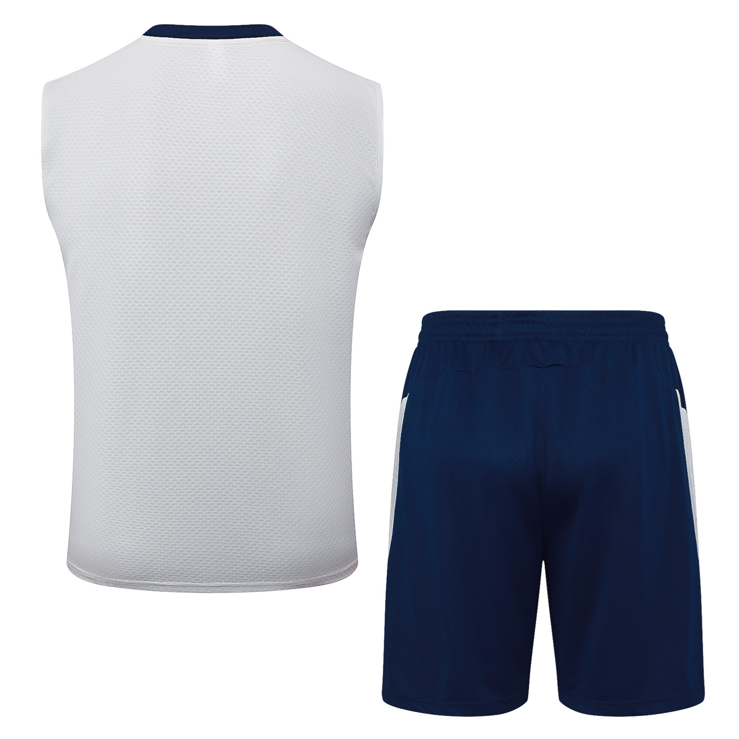 AlphaJersey-Portugal 25-26 Vest Training Set - Off White Top and Deep Blue Shorts