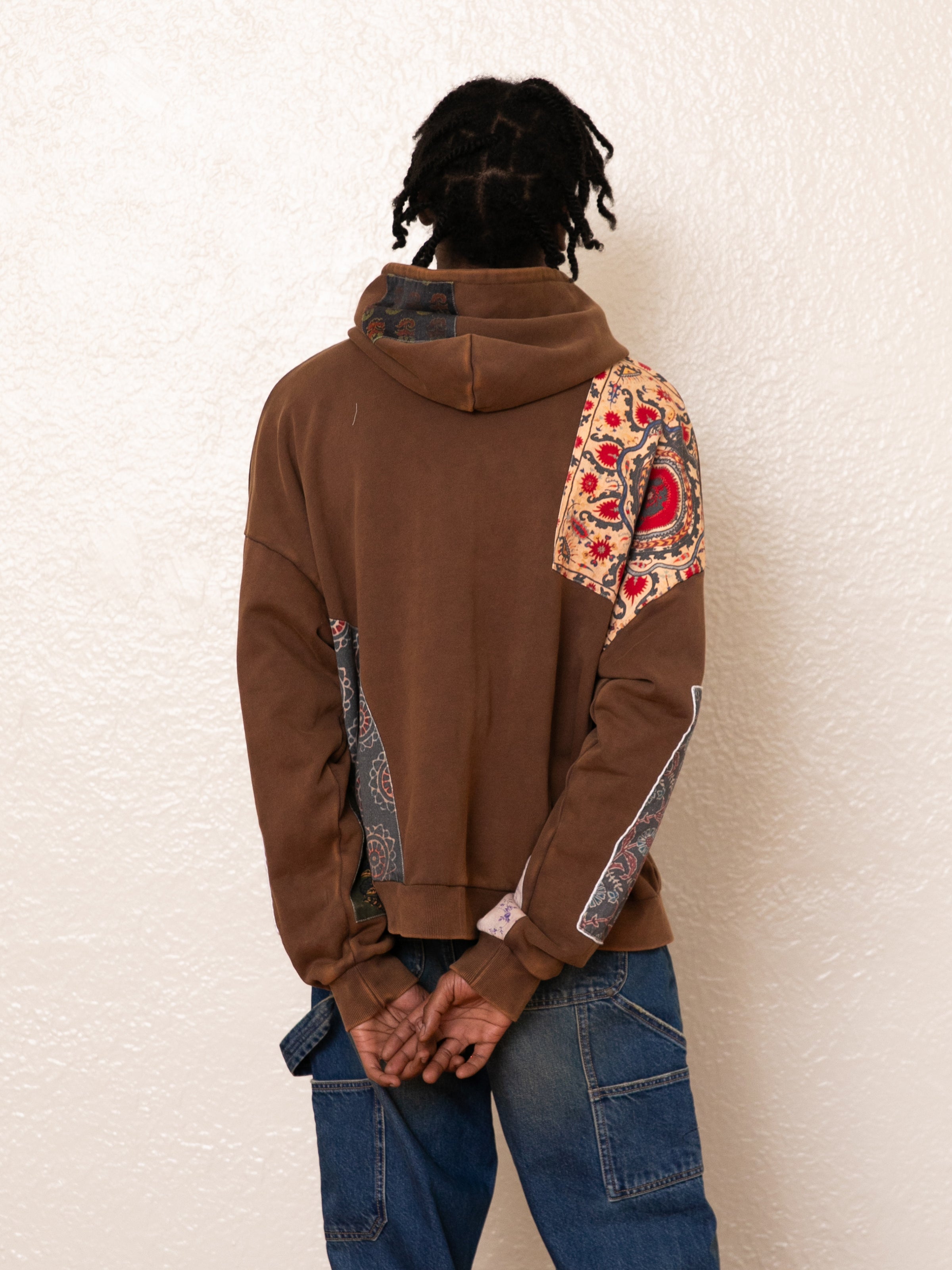 Tapestry Patchwork Zip Up Hoodie | Modern Menswear by yycbvcnbmmnbm