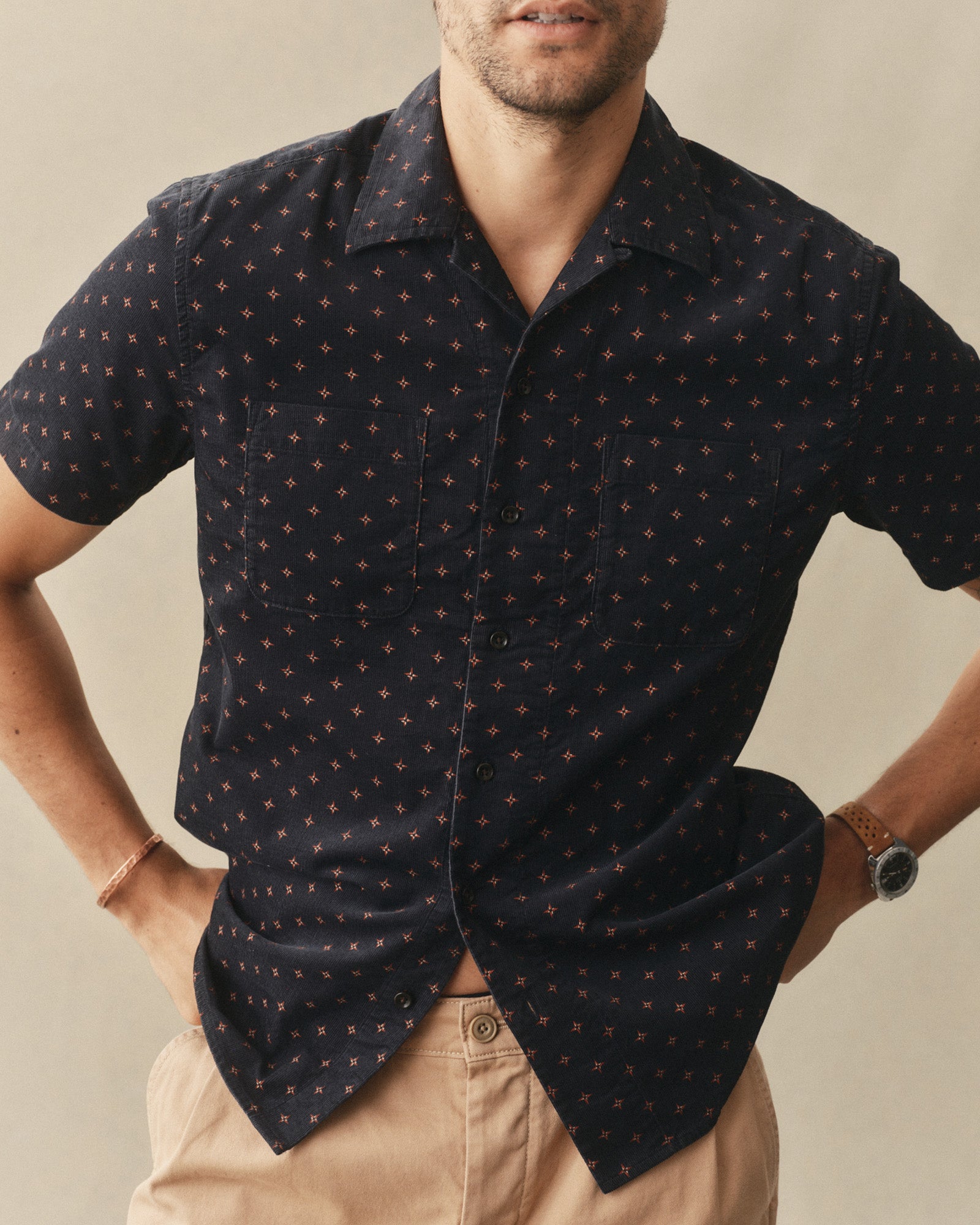 The Conrad Shirt in Navy Pigeon Foulard Pincord | Modern Menswear by yycbvcnbmmnbm