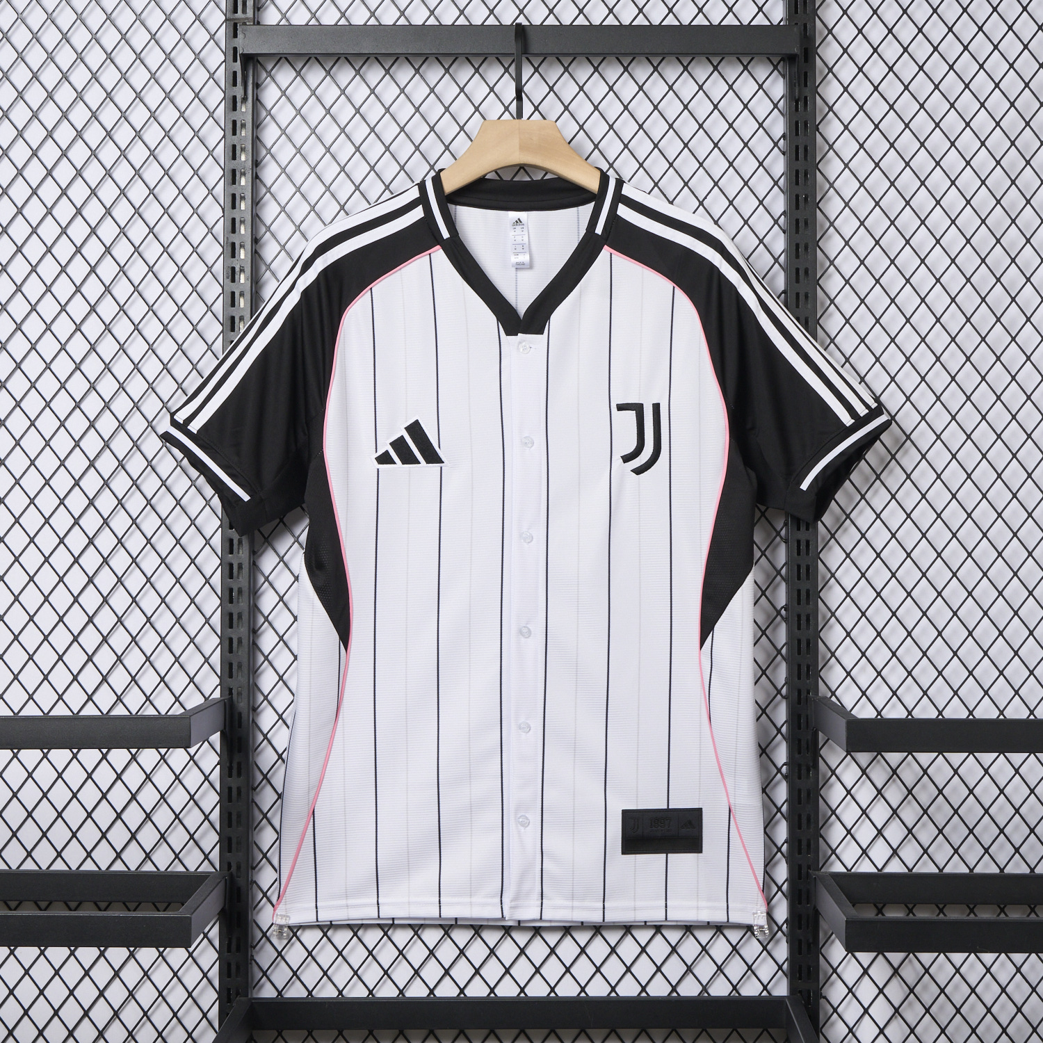 AlphaJersey-Juventus 25-26 White Baseball Jersey with Black Stripes