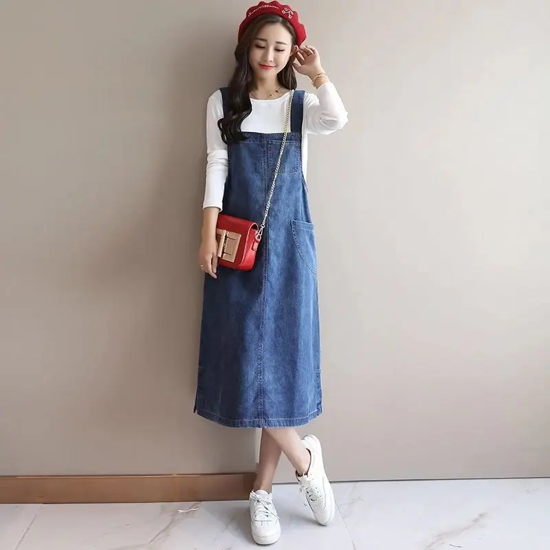 Oversize Fashion Street Skirt 2023 Denim Belt Skirt Women Autumn Sun Skirt Casual Solid High Waist Women's Long Skirt