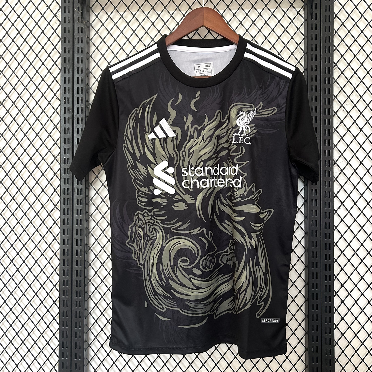 AlphaJersey-Liver.pool 25-26 Gray Green Liver.pool Bird Black Jersey - Fans Version