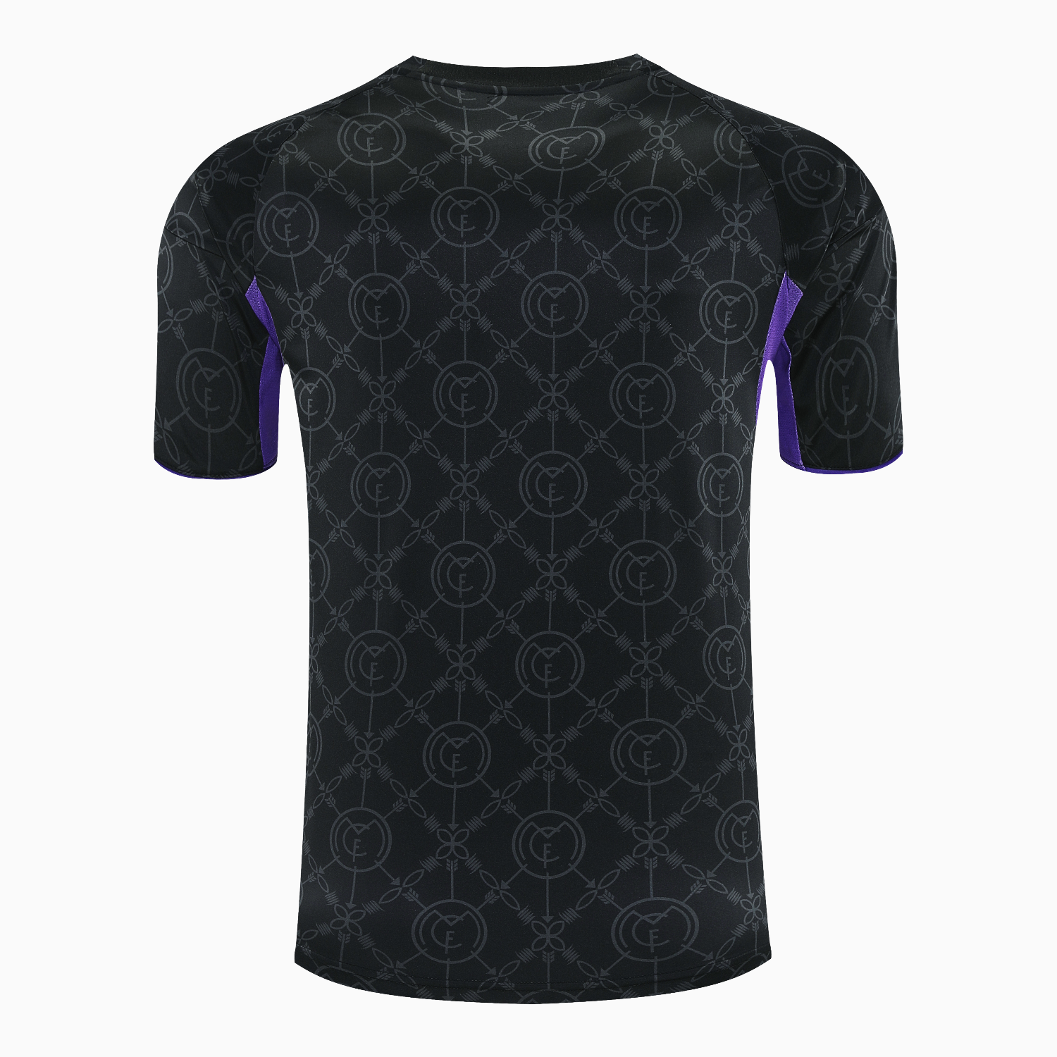 AlphaJersey-Real Madrid 25-26 Short-Sleeve Training Set - Blue Edge Black Top & Black Shorts