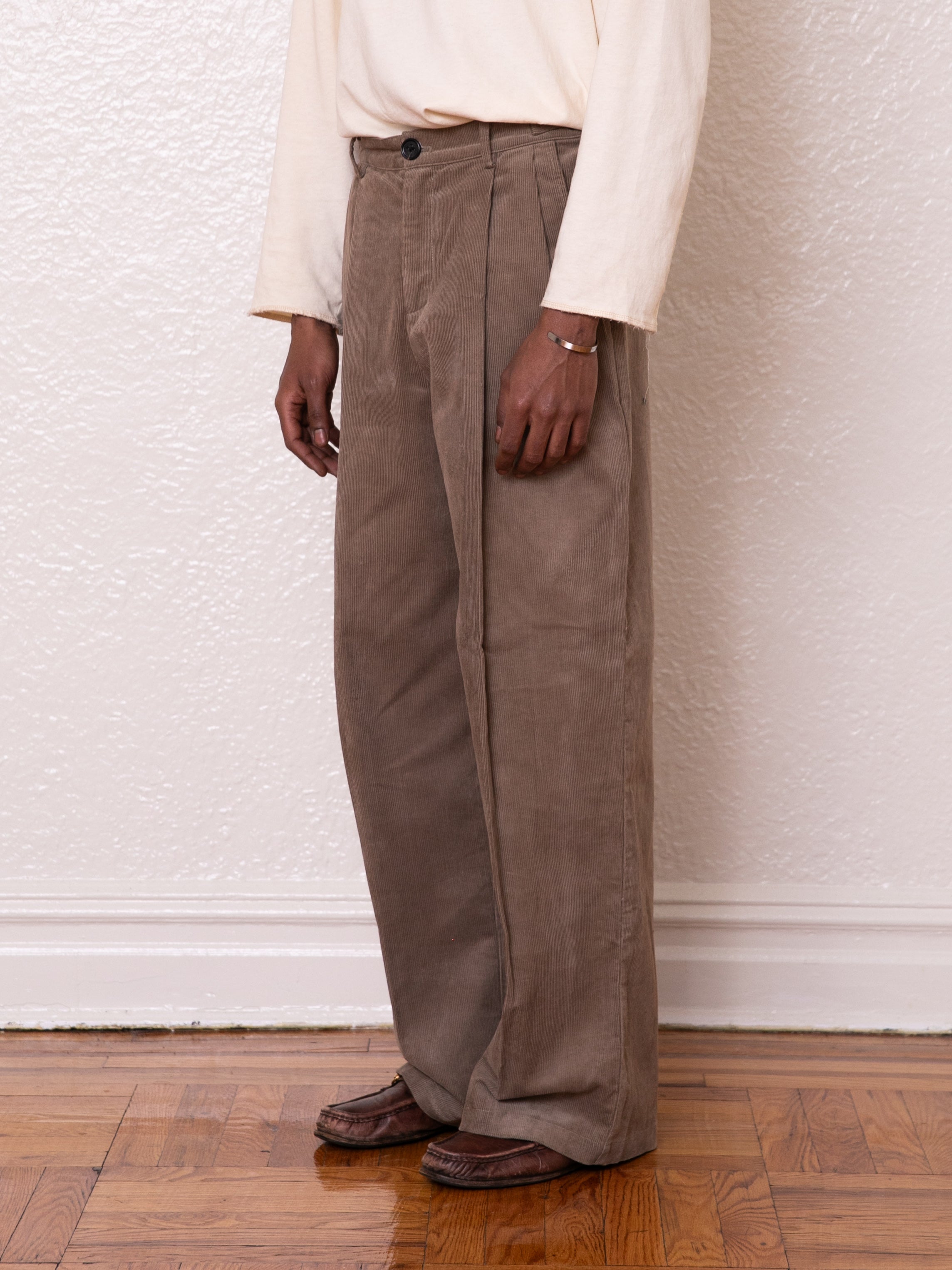 Corduroy Pleated Trousers | Modern Menswear by yycbvcnbmmnbm