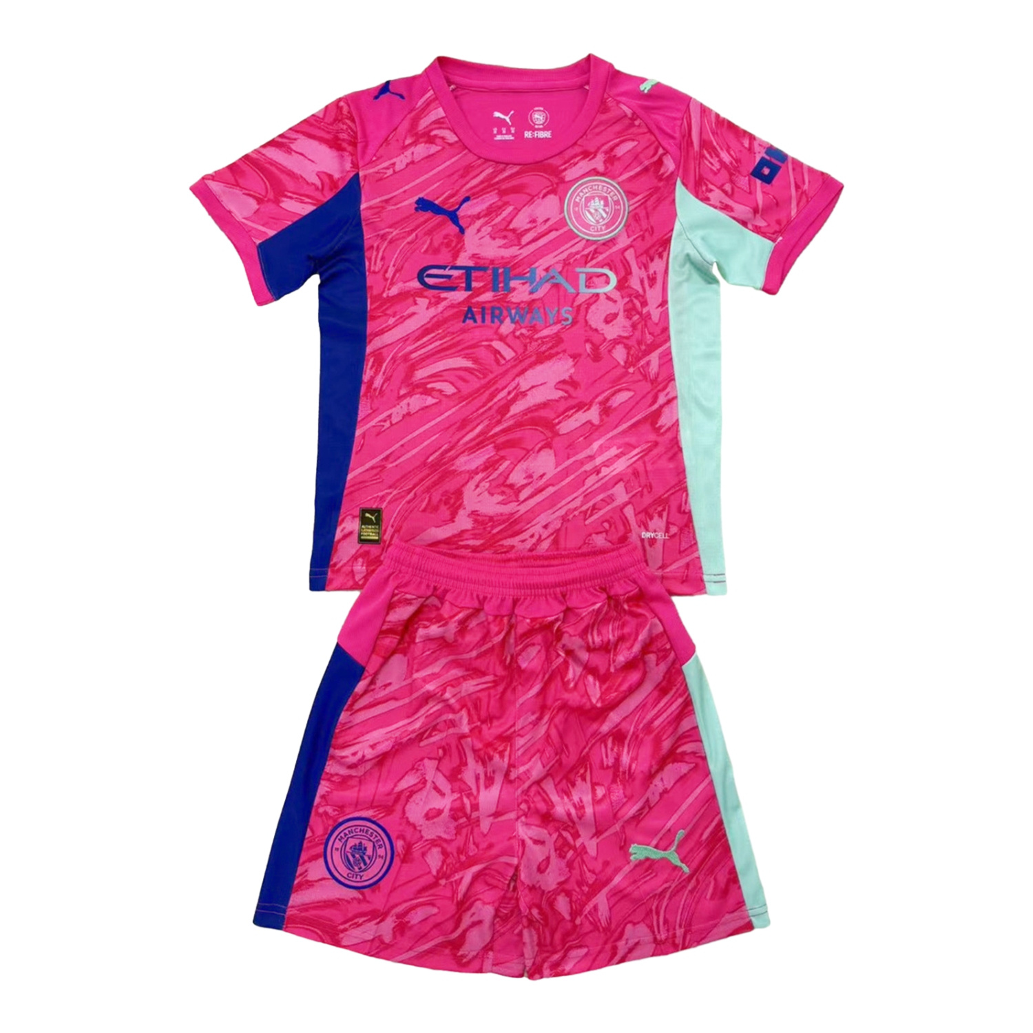AlphaJersey-Manchester City 25-26 Pink Red Goalkeeper Men's Adult Jersey Set - Fans Version