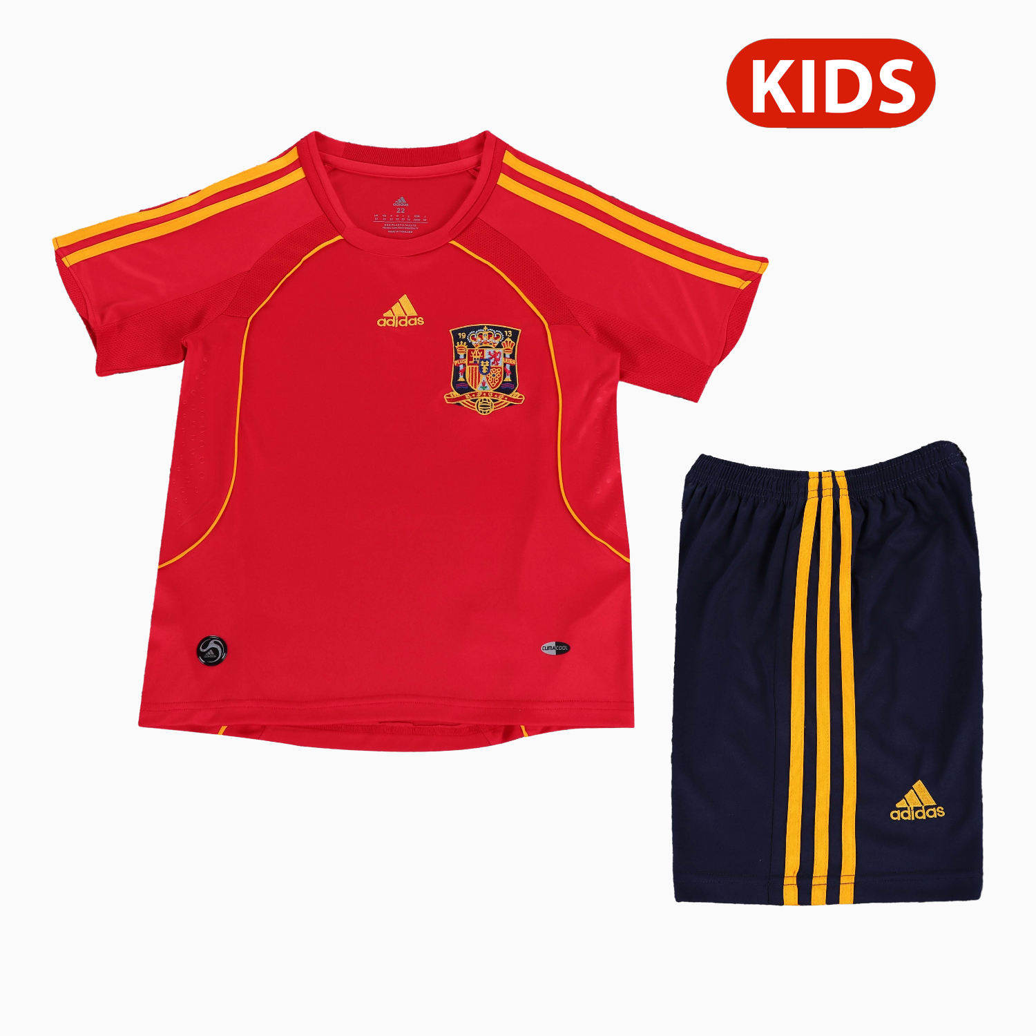 AlphaJersey-Retro Spain 2008 Home Kids Kit