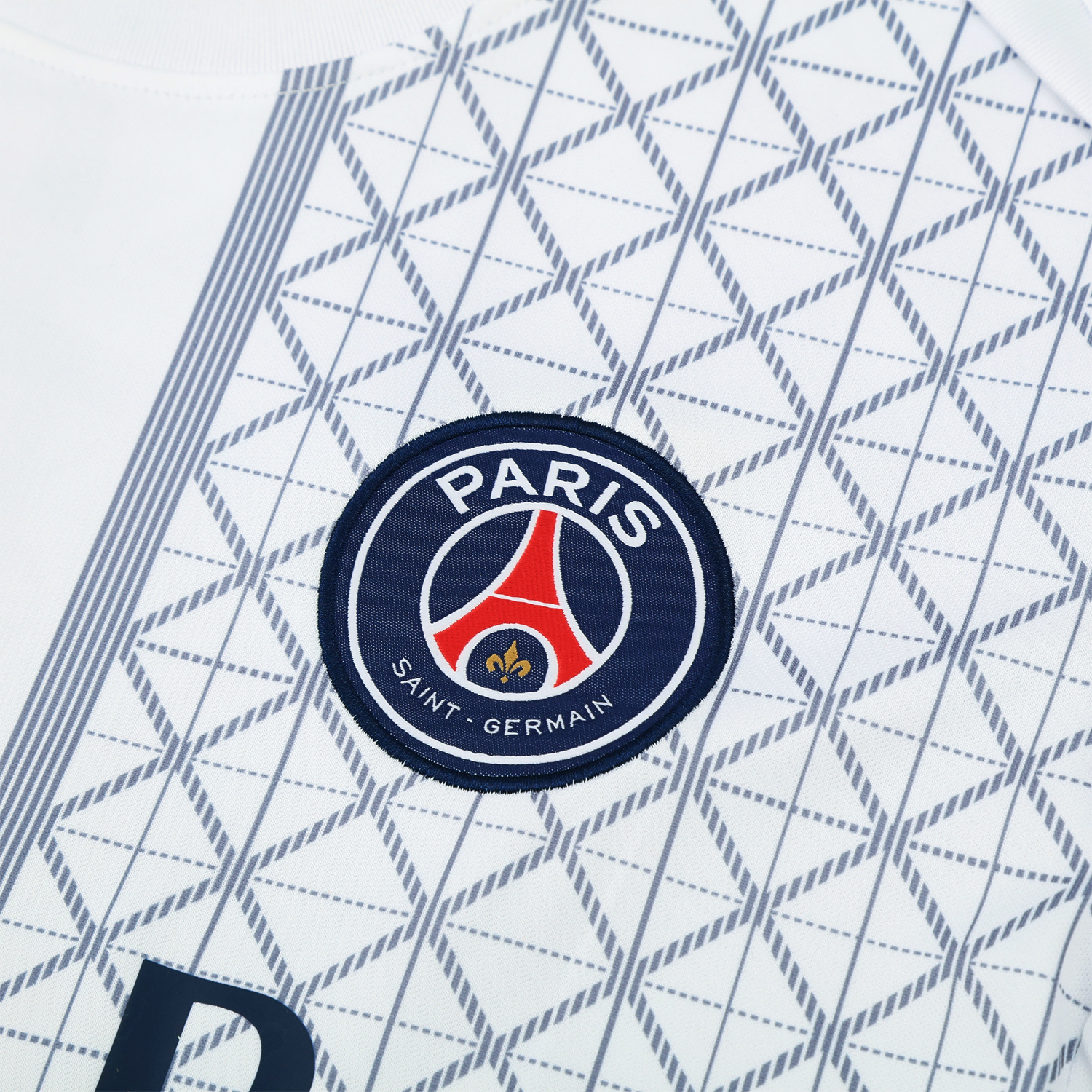 AlphaJersey-Paris Saint-Germain PSG 25-26 Short-Sleeve Training Set - White Top & Deep Blue Shorts