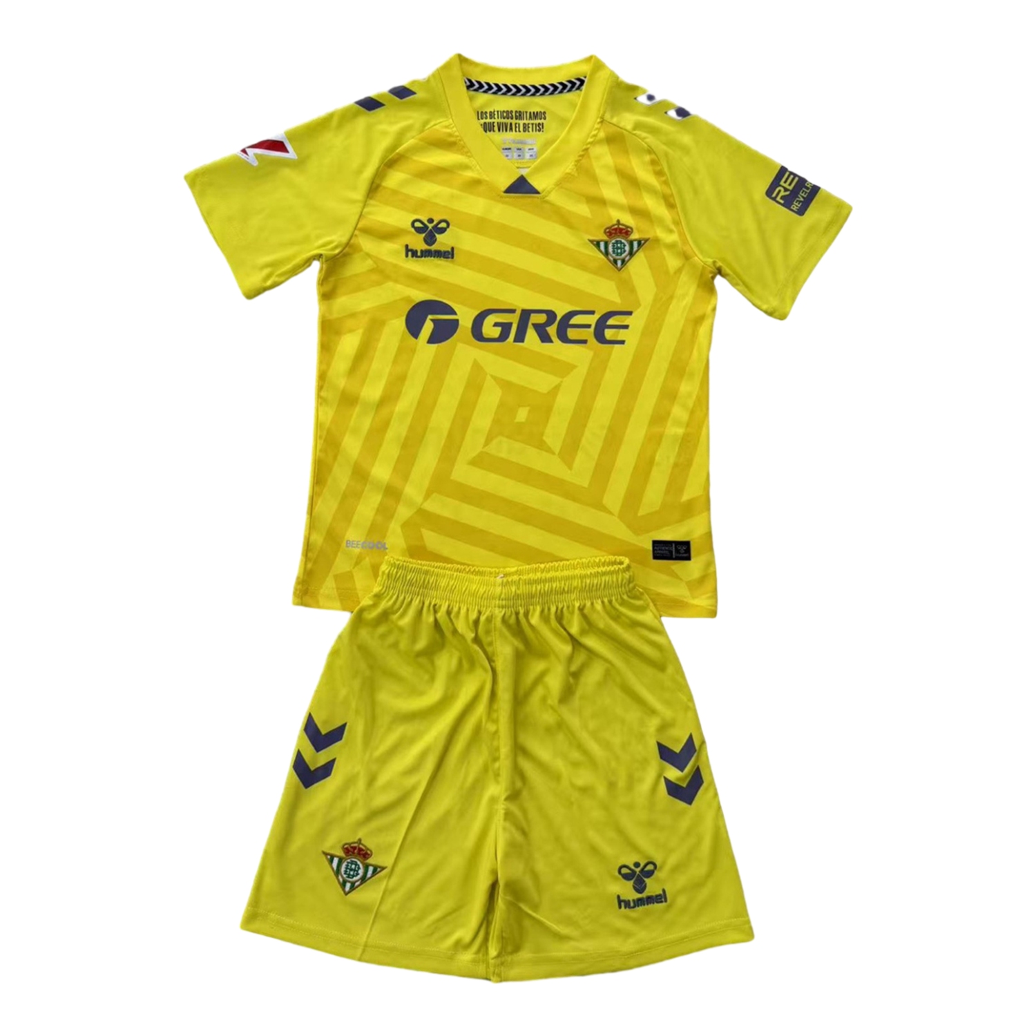 AlphaJersey-Real Betis 25-26 Yellow Goalkeeper Men's Adult Jersey Set - Fans Version