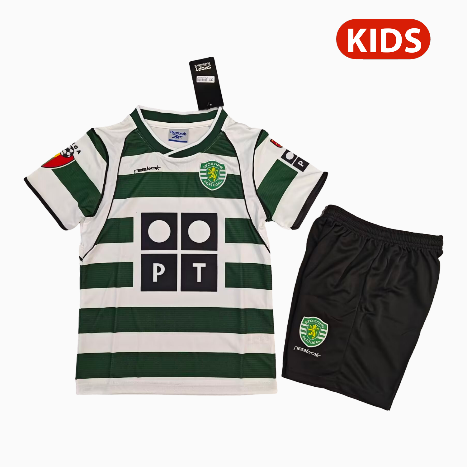 AlphaJersey-Retro Sporting CP 2001-02 Home Kids Kit