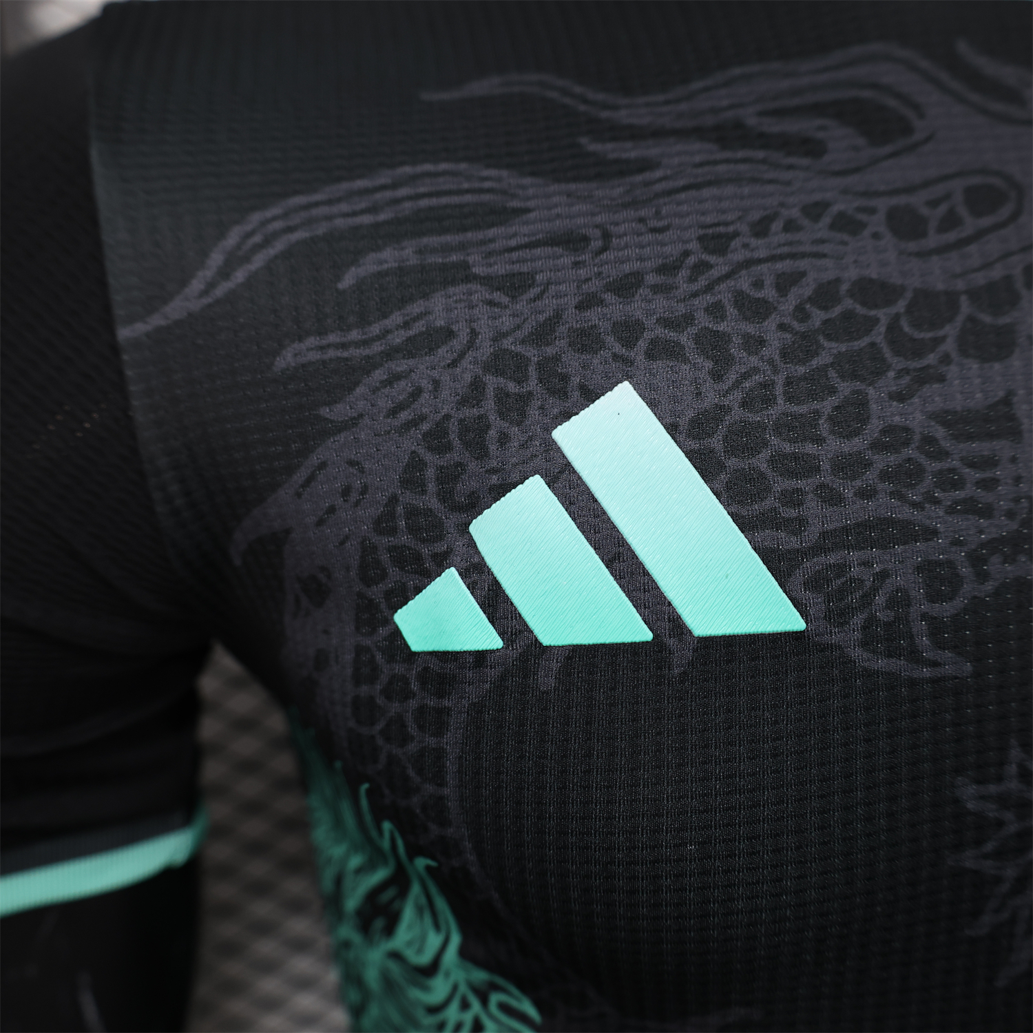 AlphaJersey-Algeria 25-26 Green Dragon Pattern Black Jersey - Player Version