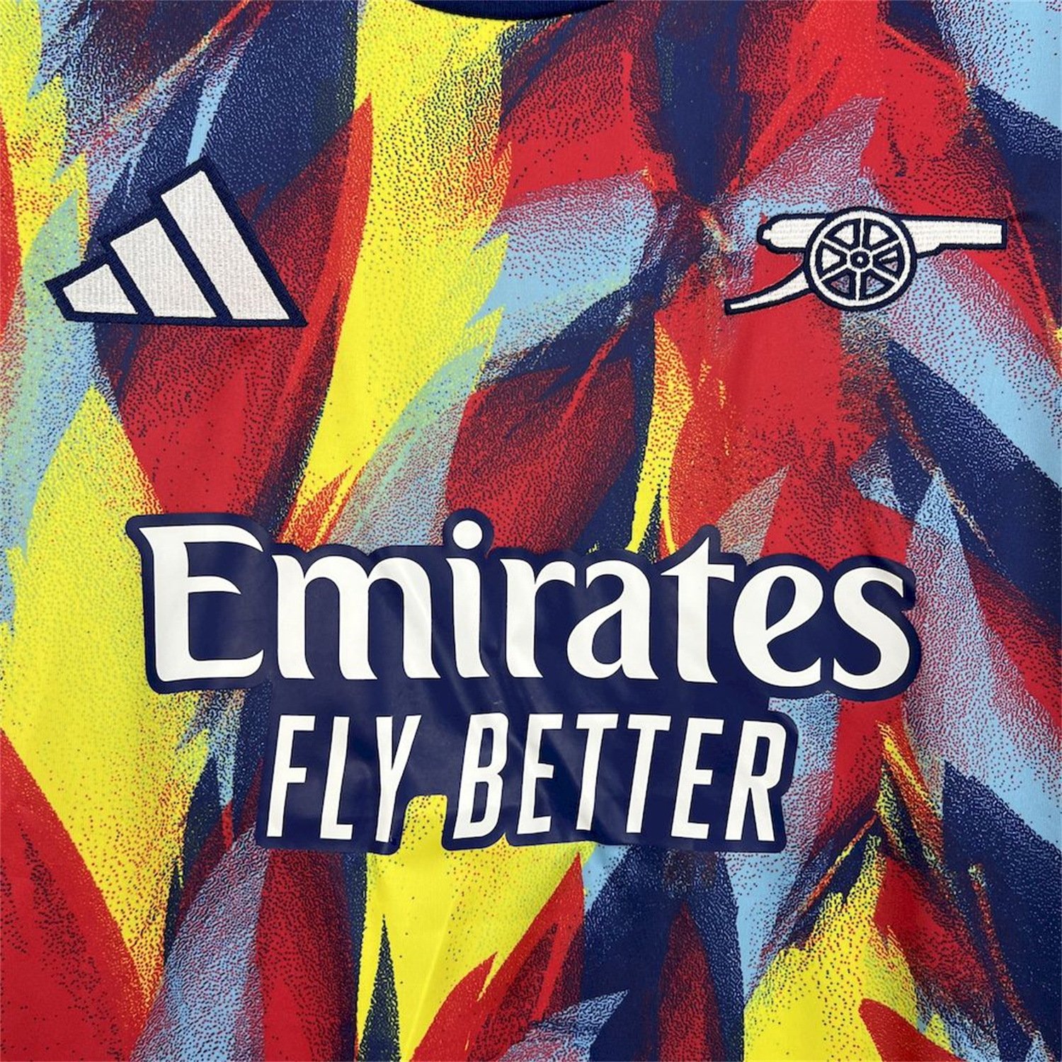 AlphaJersey-Arsenal 25-26 Colorful Flame Graffiti Pre-match Training Jersey - Fans Version
